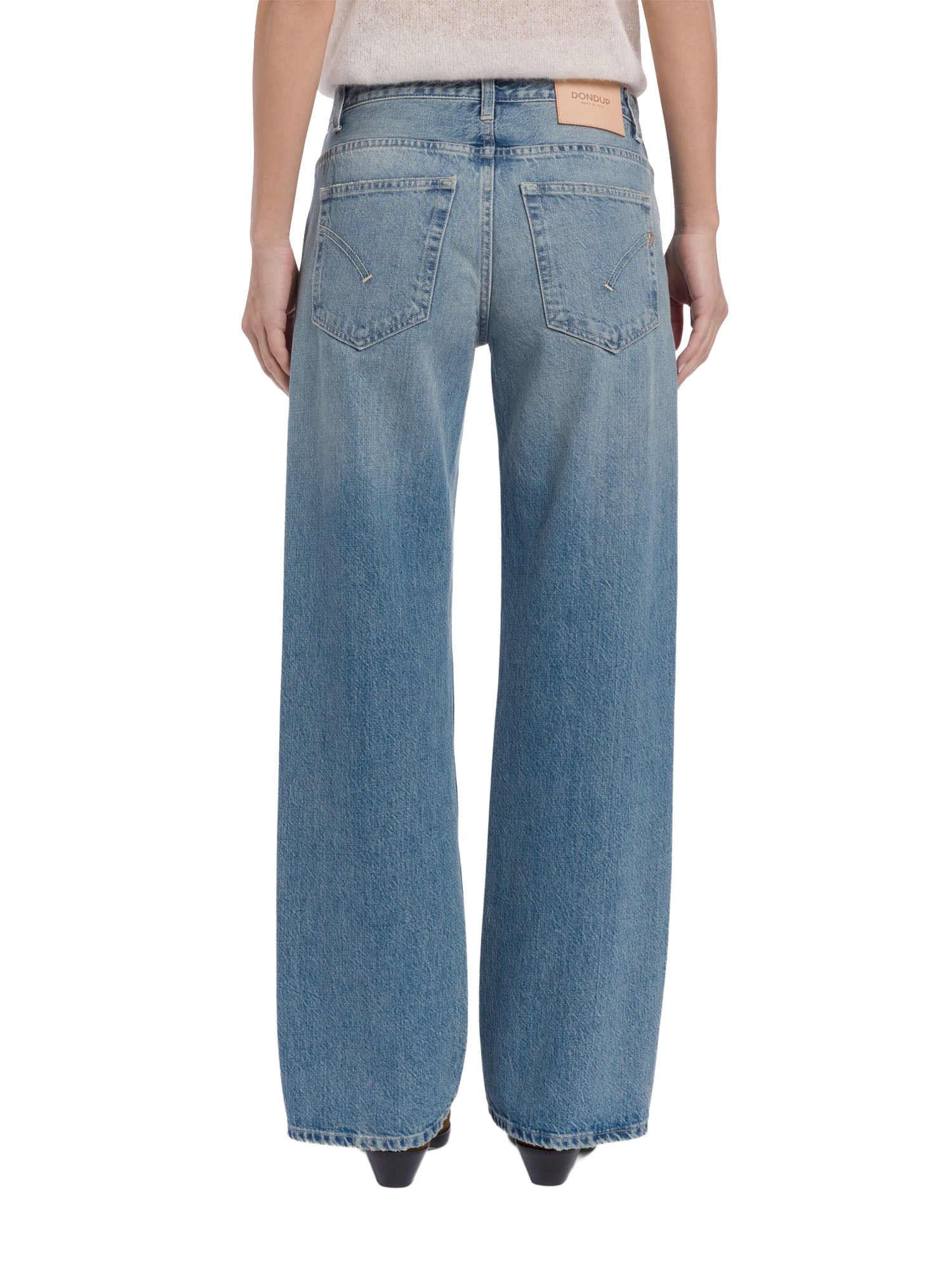 Dondup Jeans Jacklyn wide leg in denim fisso Blu
