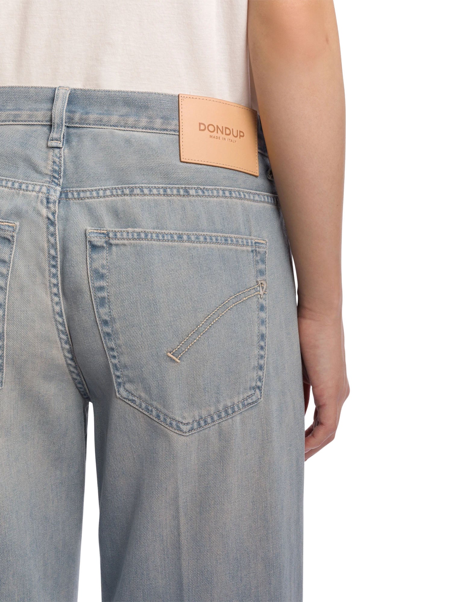 Dondup Jeans Jacklyn wide leg in denim fisso Blu