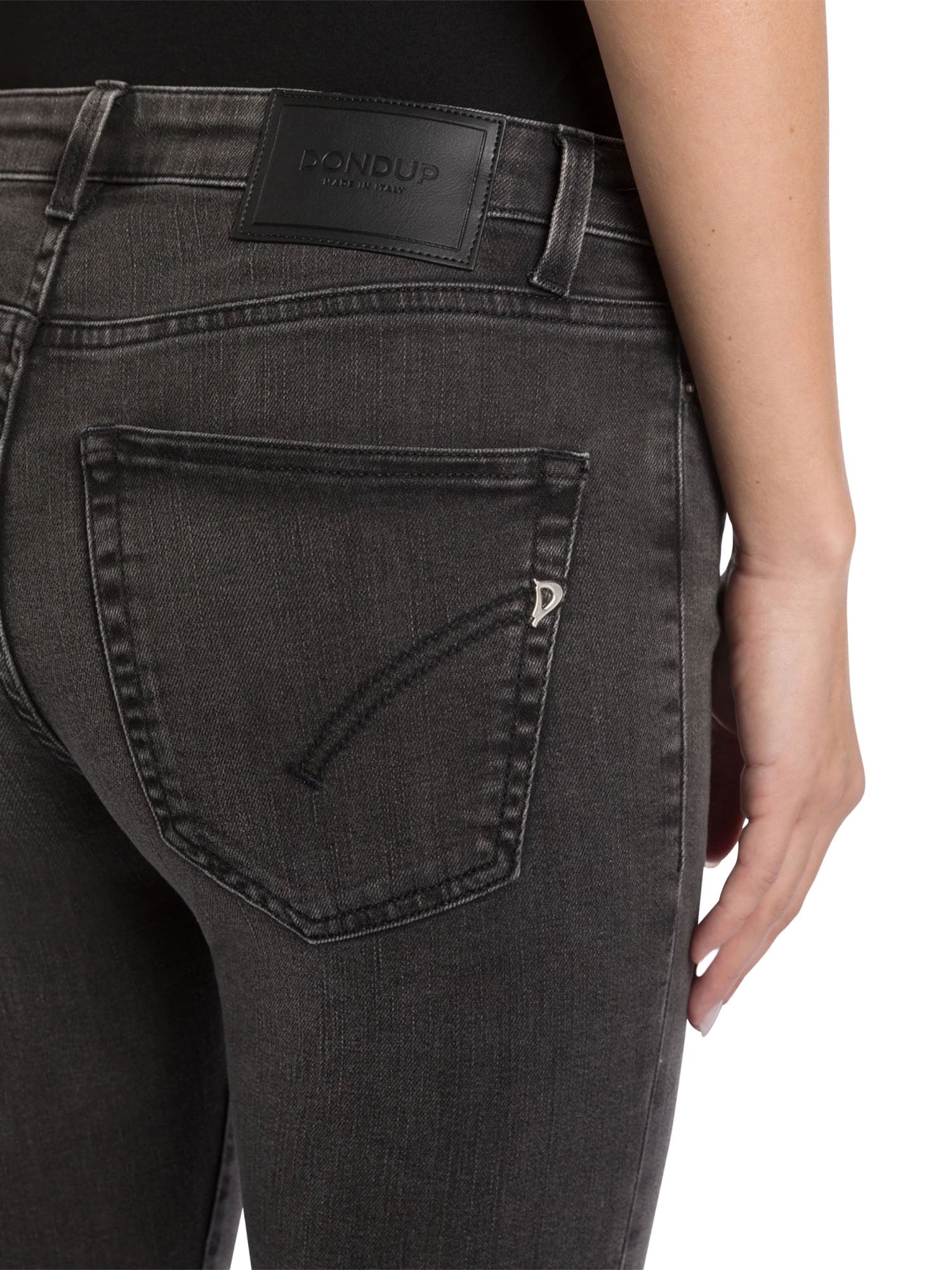 Dondup Jeans Mandy super skinny bootcut in denim stretch riciclato Nero