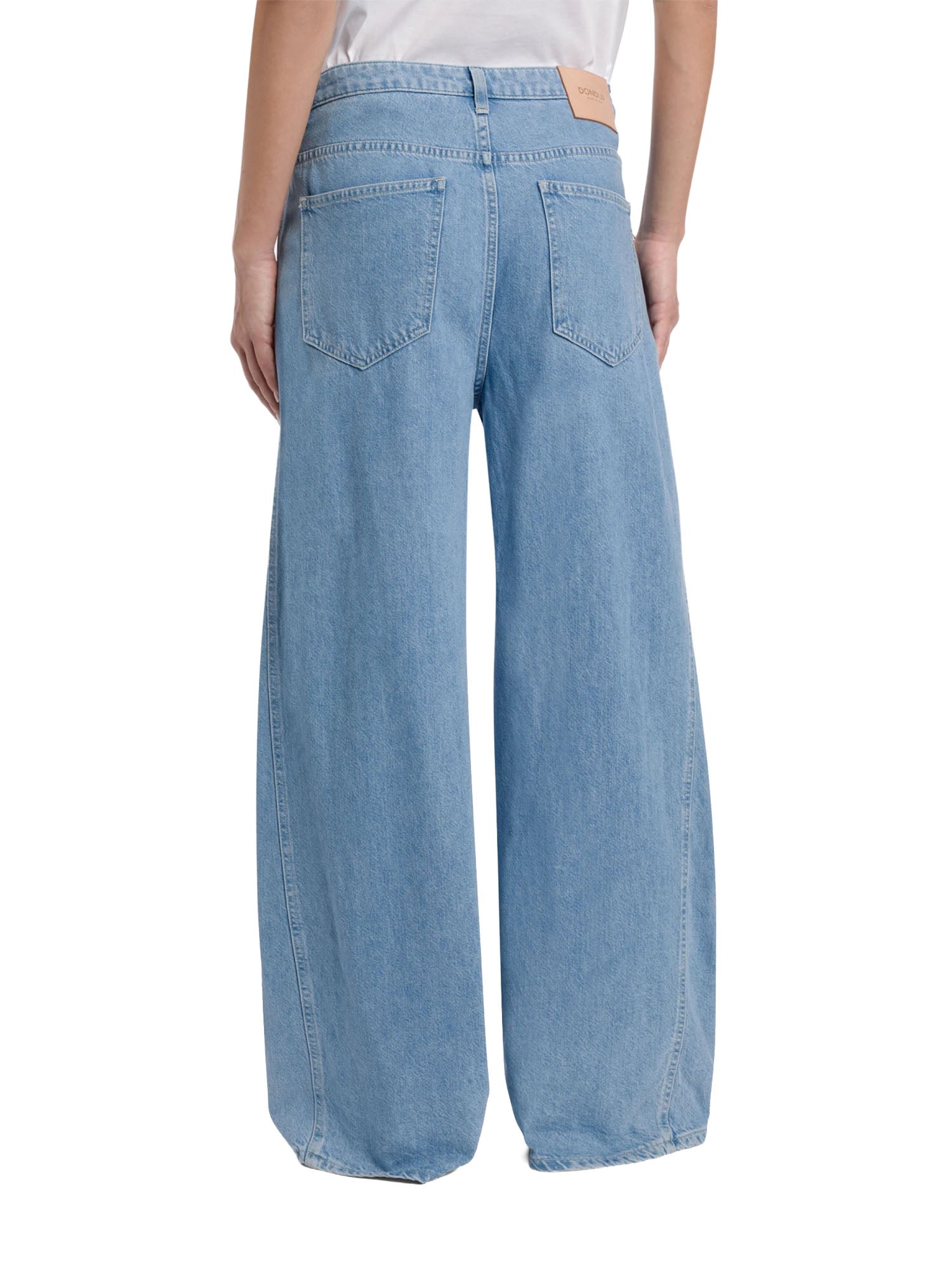 Dondup Jeans Cristy wide leg in denim fisso cotone e lyocell Blu