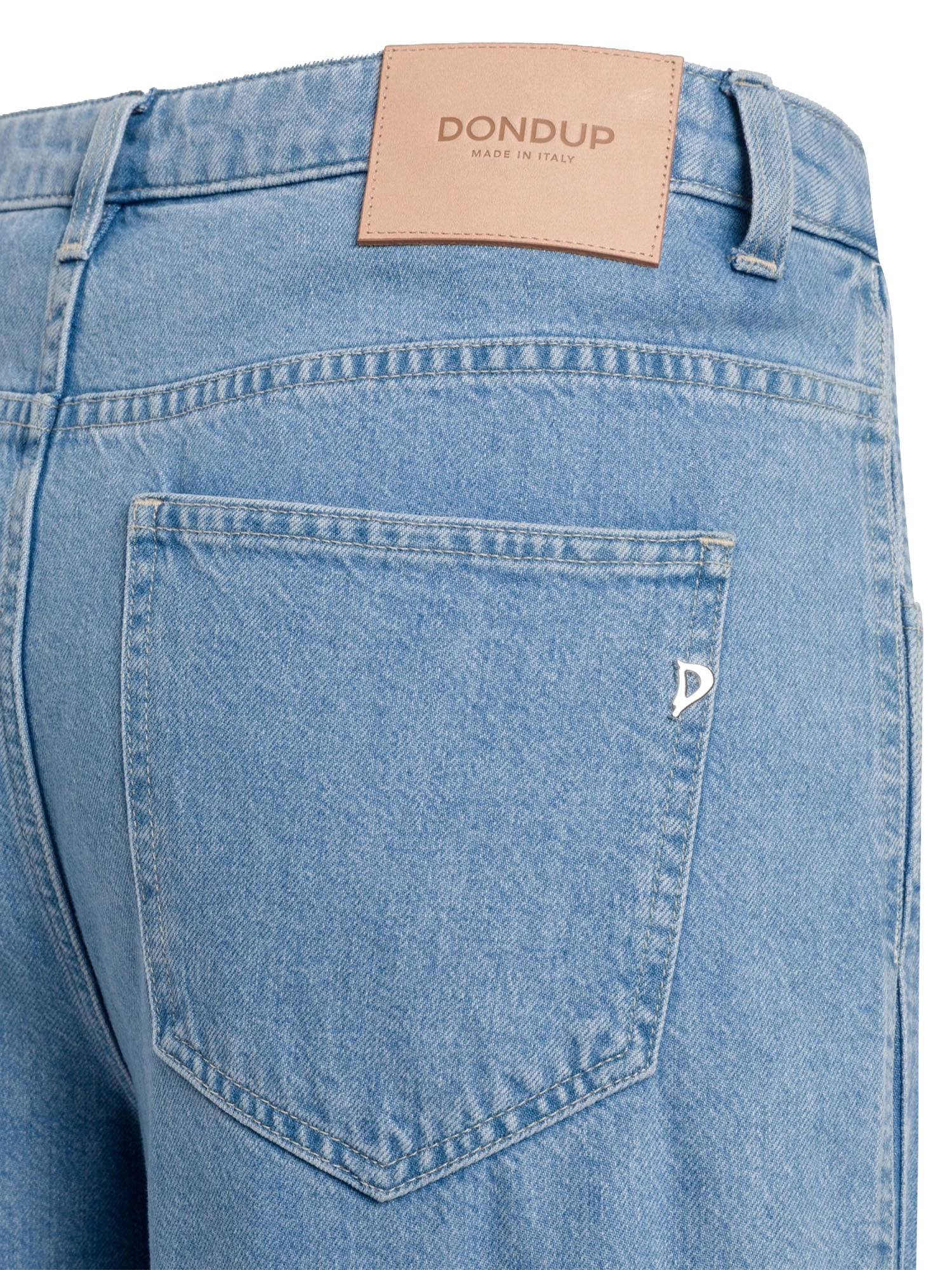 Dondup Jeans Cristy wide leg in denim fisso cotone e lyocell Blu