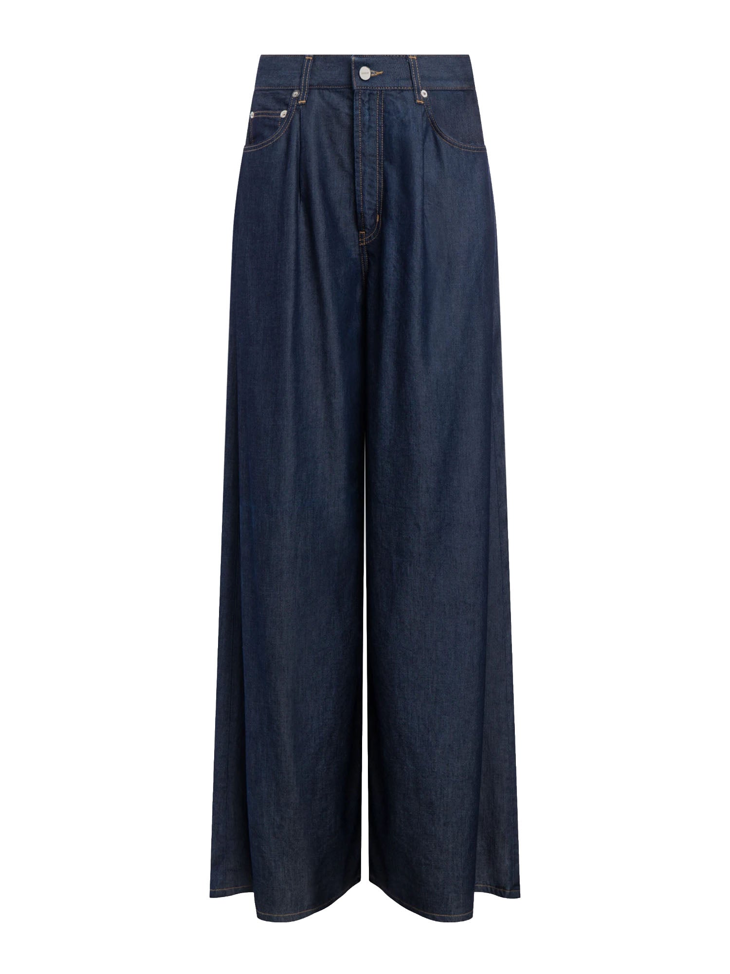 Dondup Jeans Maggie wide leg in denim fisso lyocell Blu