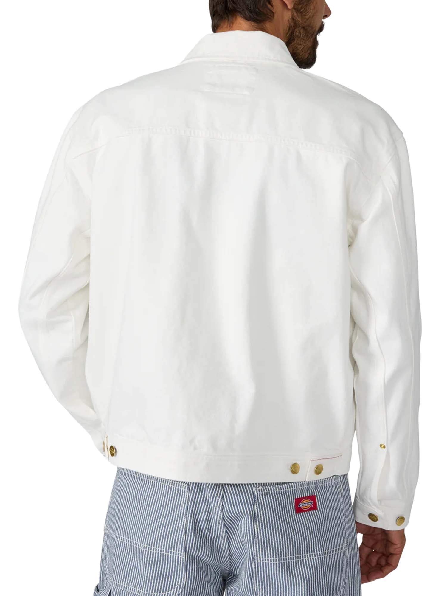 Dickies Giacca trucker in denim con pieghe Bianco