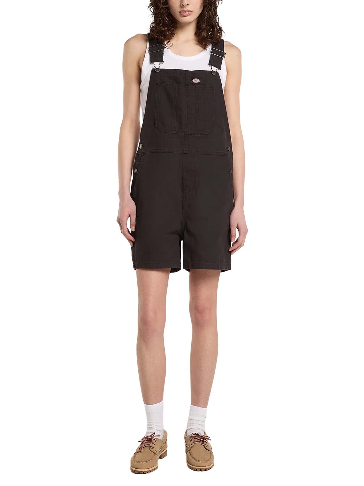 Dickies Salopette corta in canvas leggera Nero