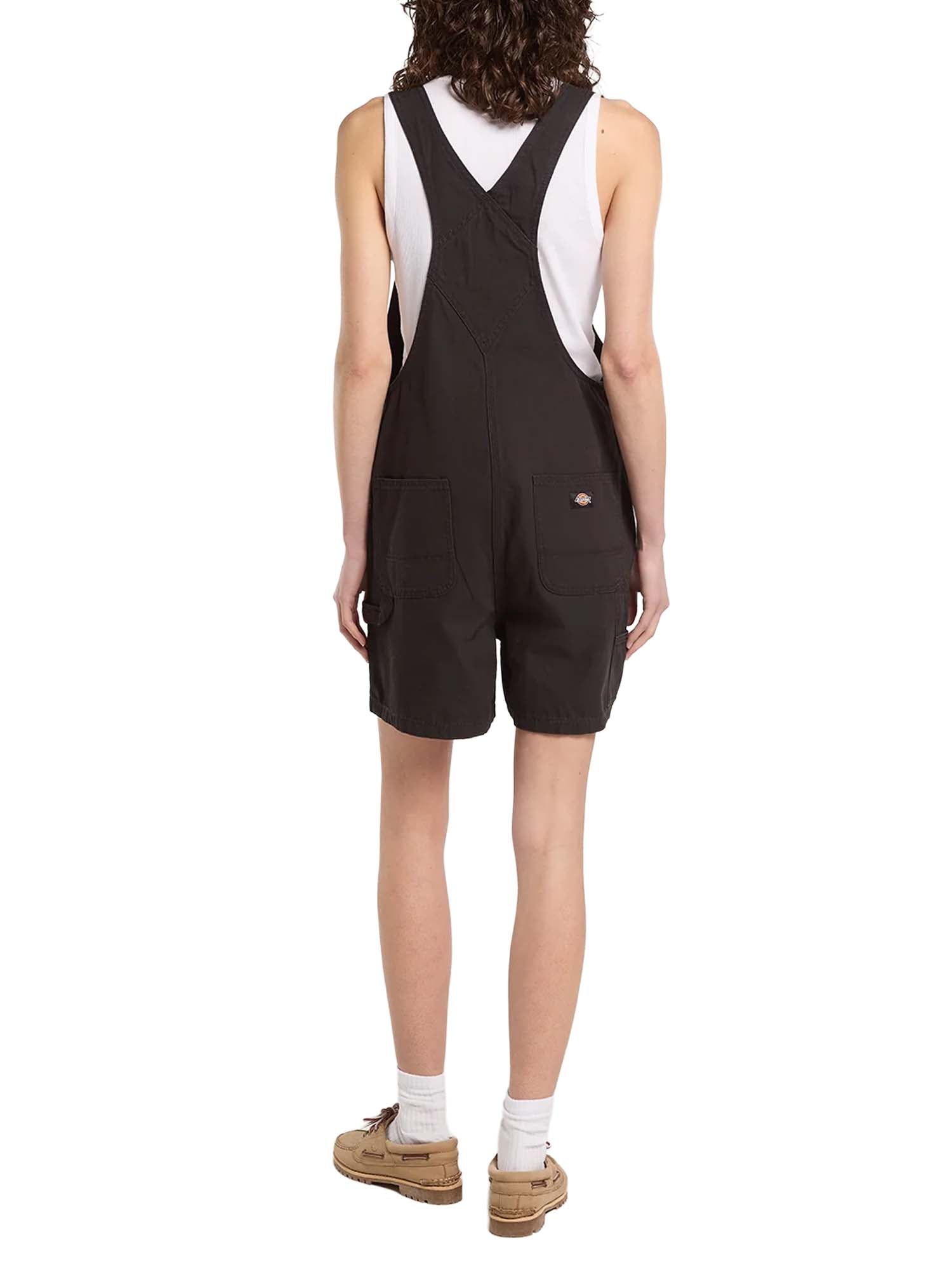 Dickies Salopette corta in canvas leggera Nero