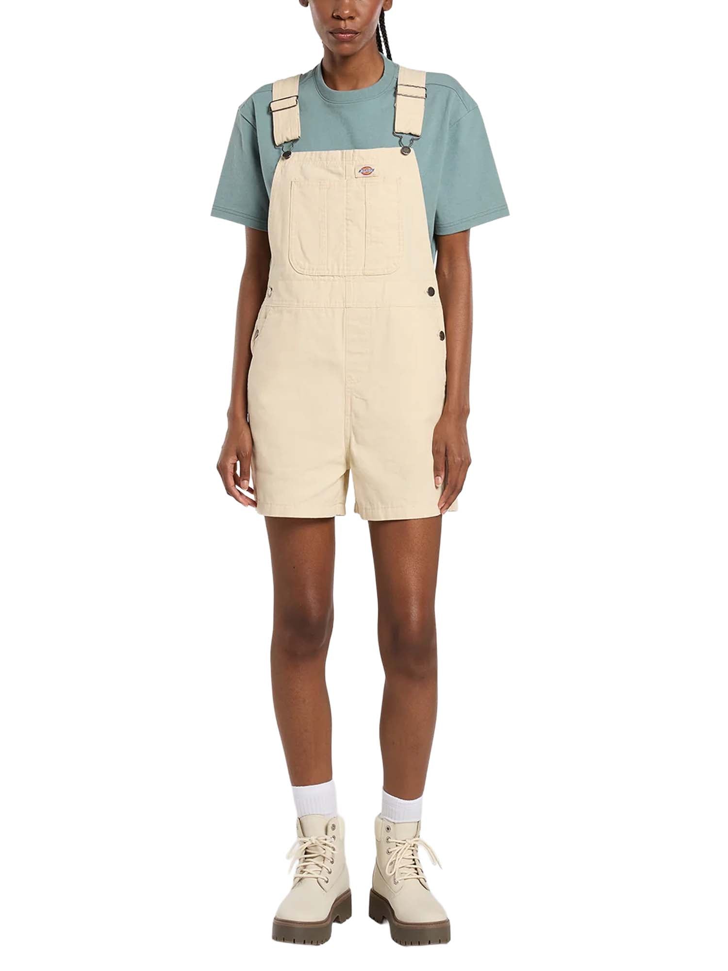 Dickies Salopette corta in canvas leggera Beige