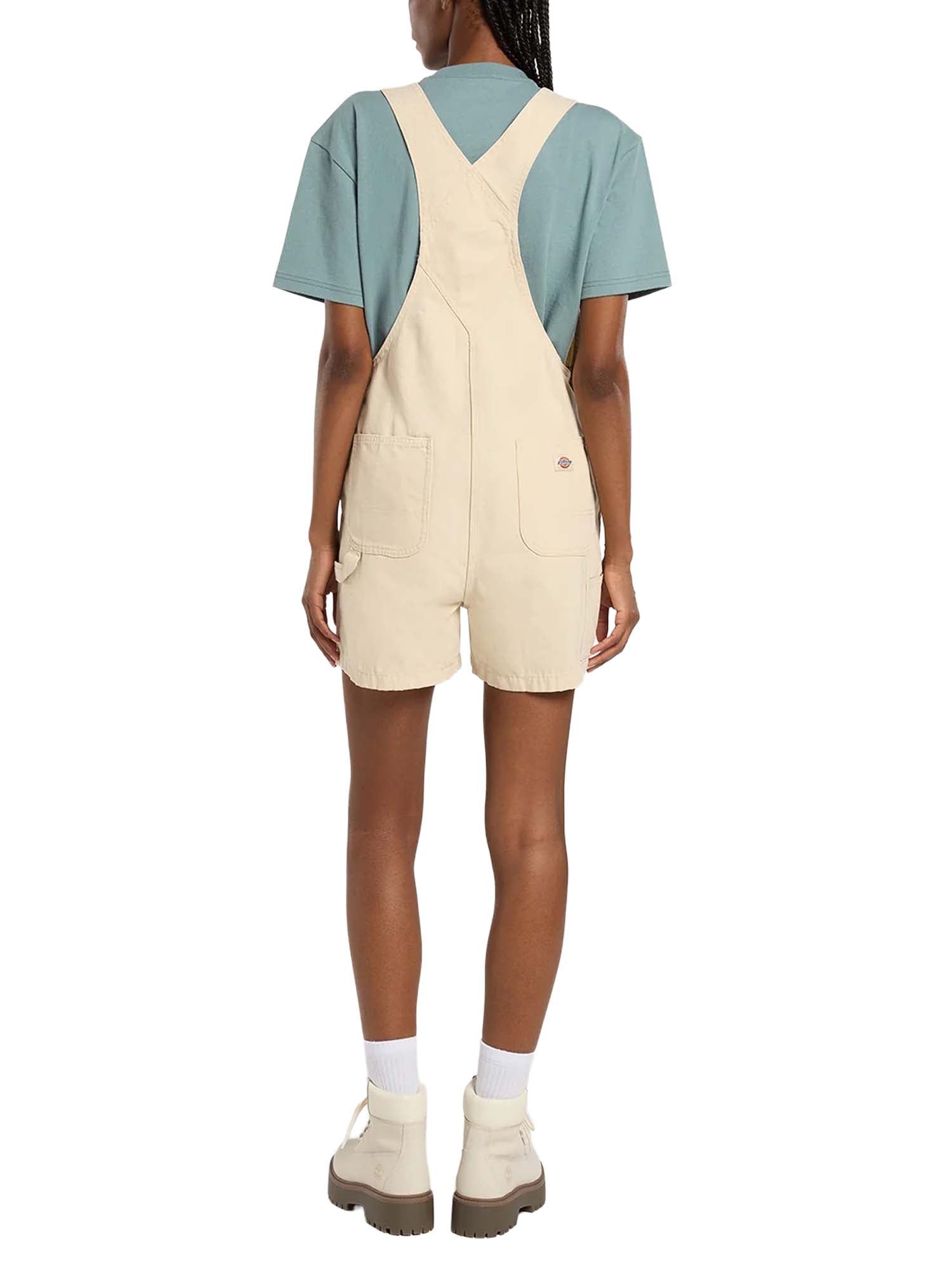 Dickies Salopette corta in canvas leggera Beige