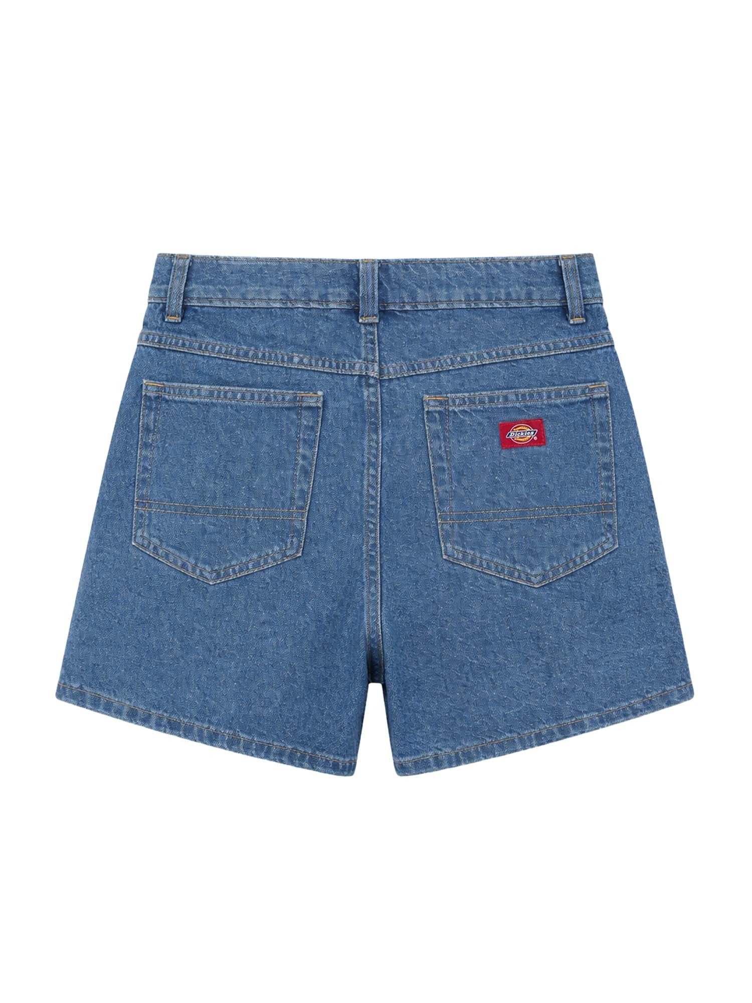 Dickies Shorts 984 5-Inch in denim a vita alta da donna Blu