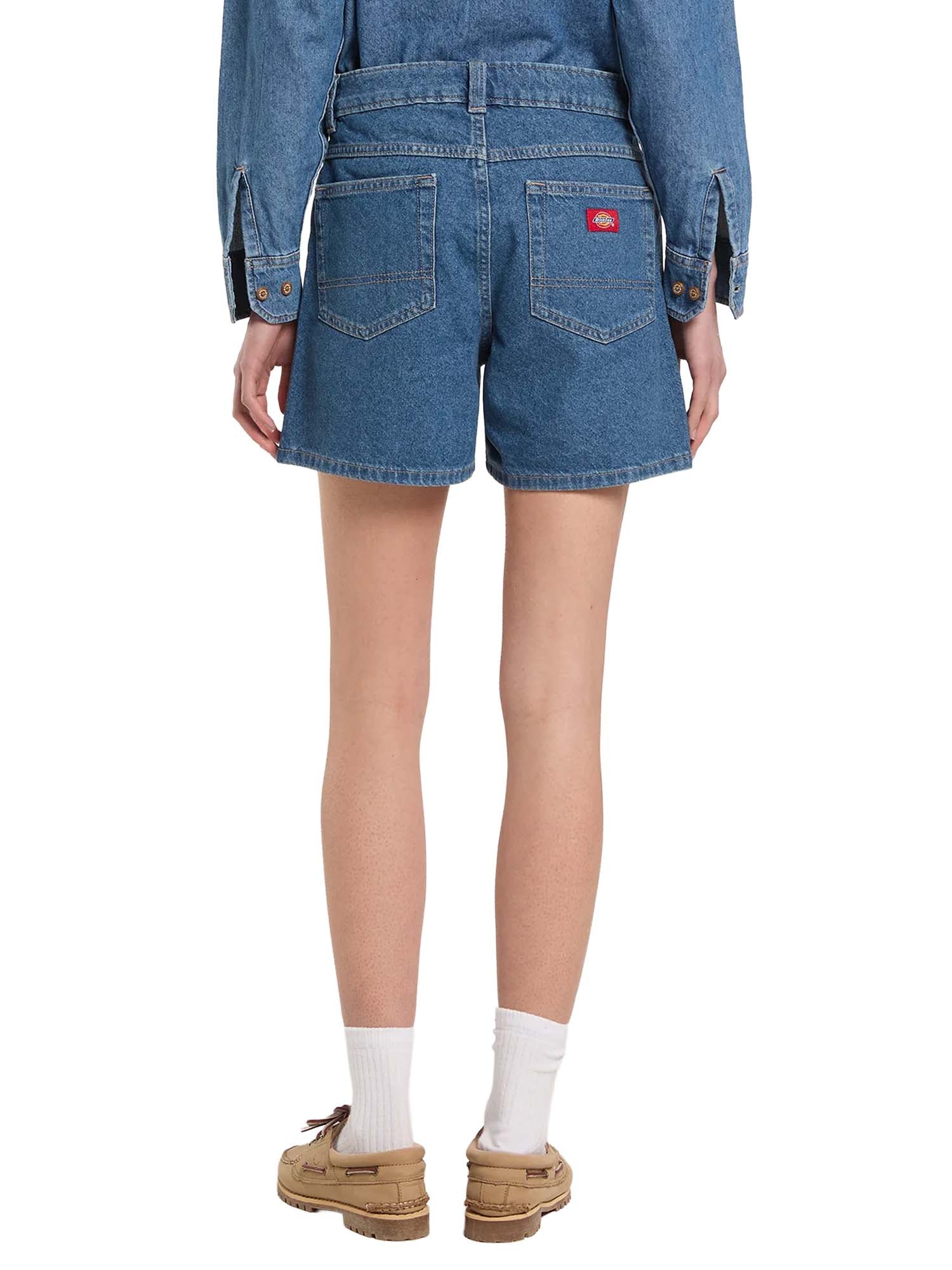 Dickies Shorts 984 5-Inch in denim a vita alta da donna Blu