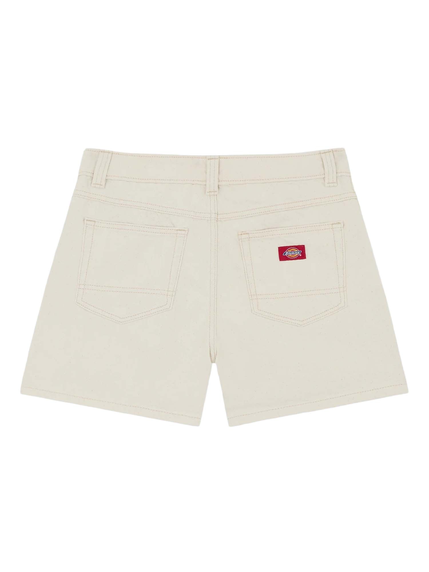 Dickies Shorts 984 5-Inch in denim a vita alta Bianco