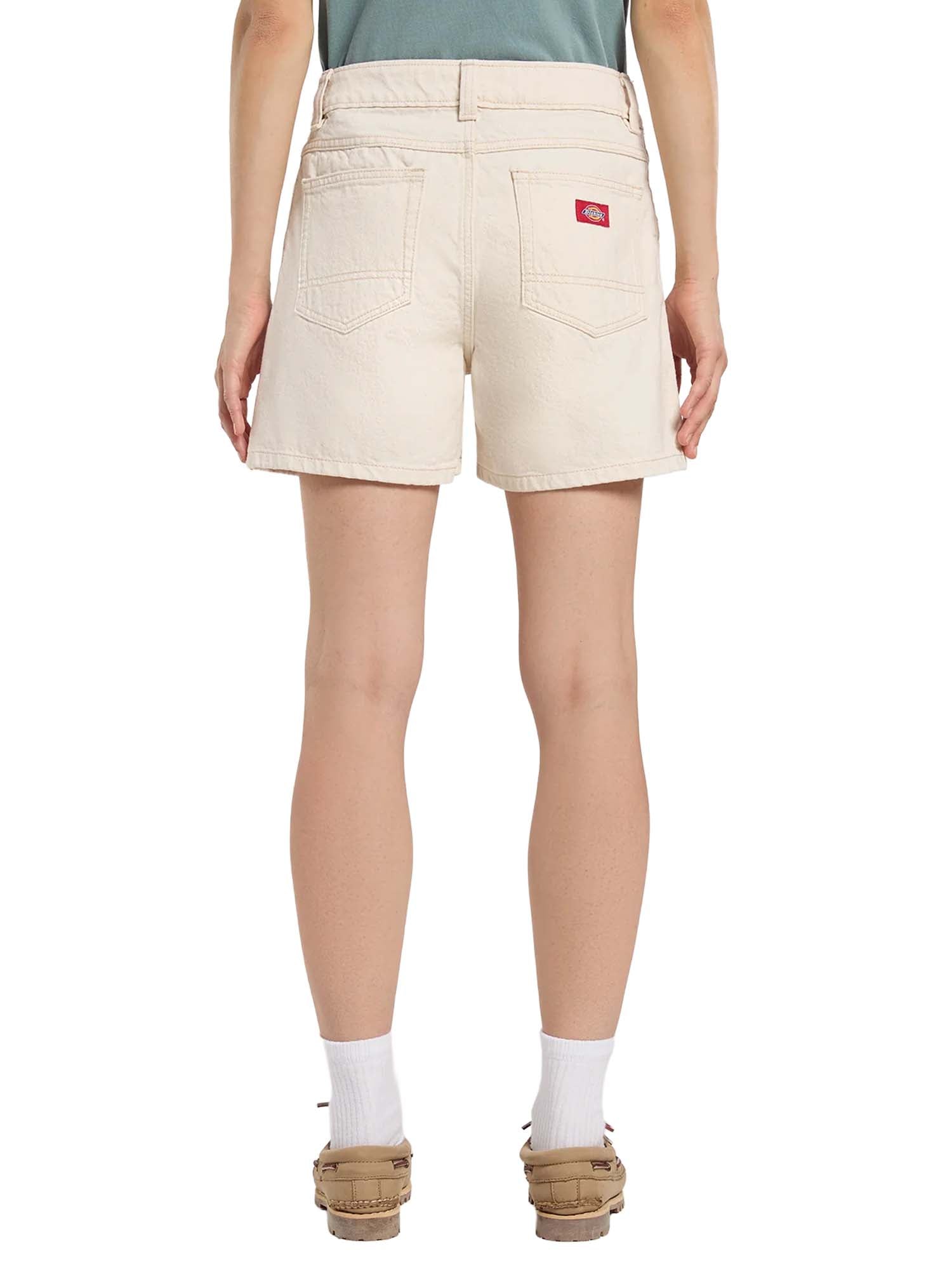 Dickies Shorts 984 5-Inch in denim a vita alta Bianco