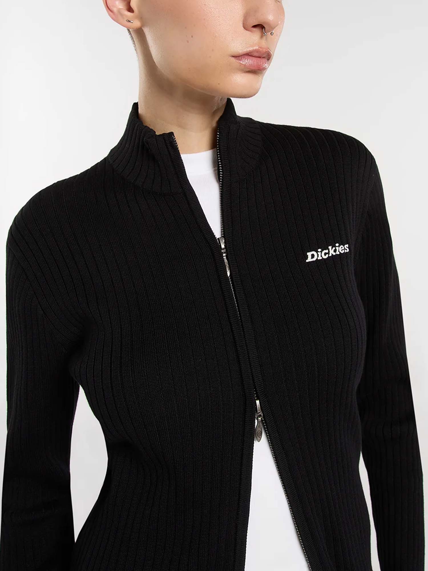 Dickies Maglione con zip integrale Wellsville da donna Nero