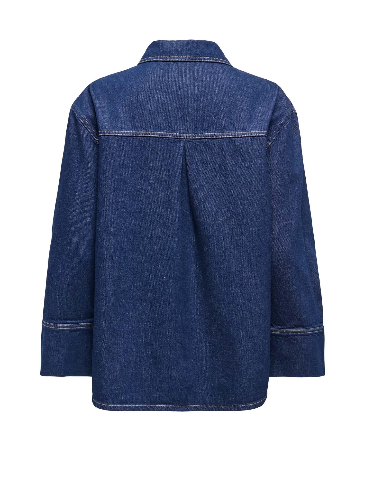 Only Camicia Onlsadie Ls Ovs Dnm Shirt Gen Blu