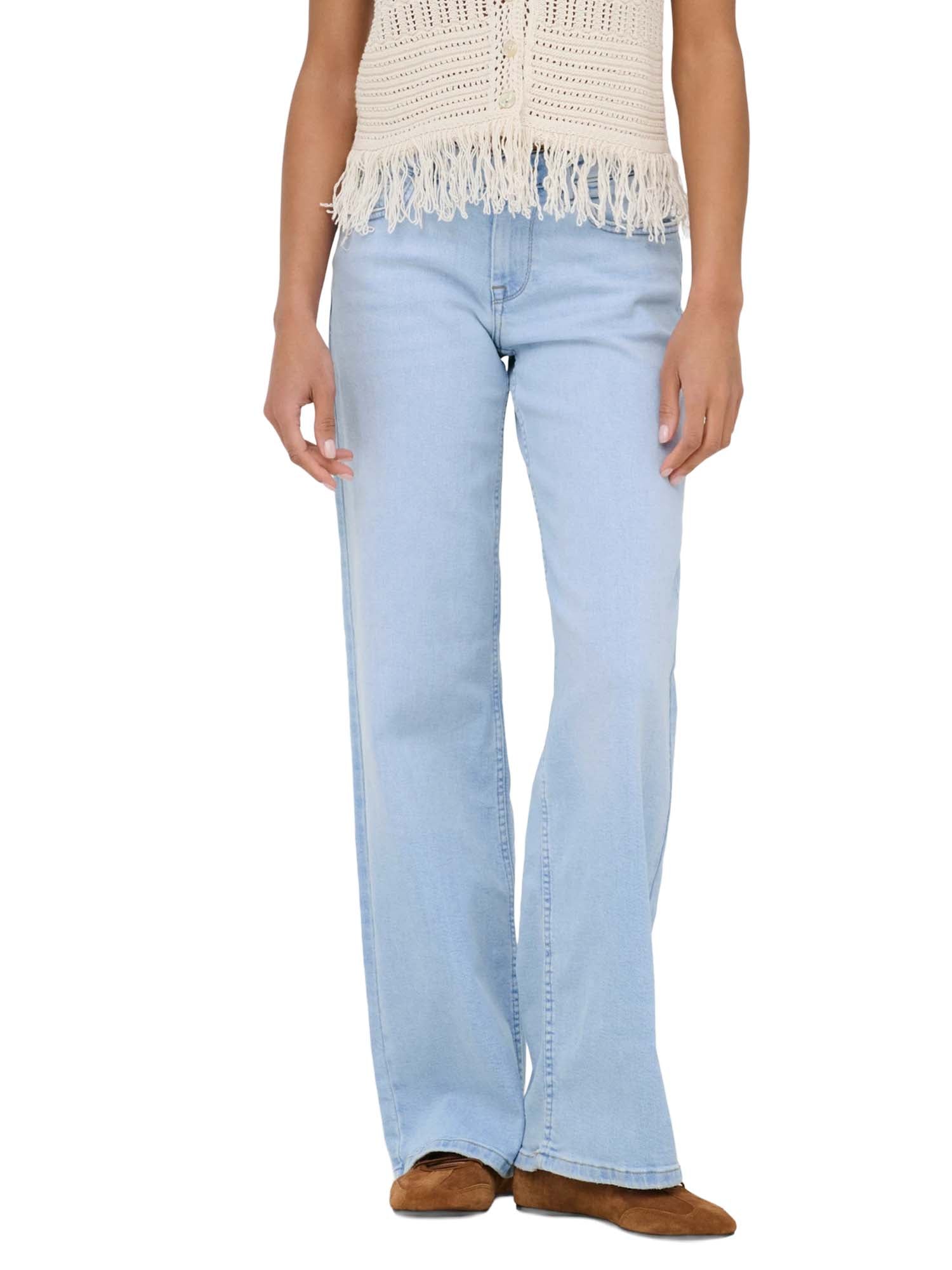 Only Jeans Onl-Judy-O Vita bassa Straight Fit Azzurro