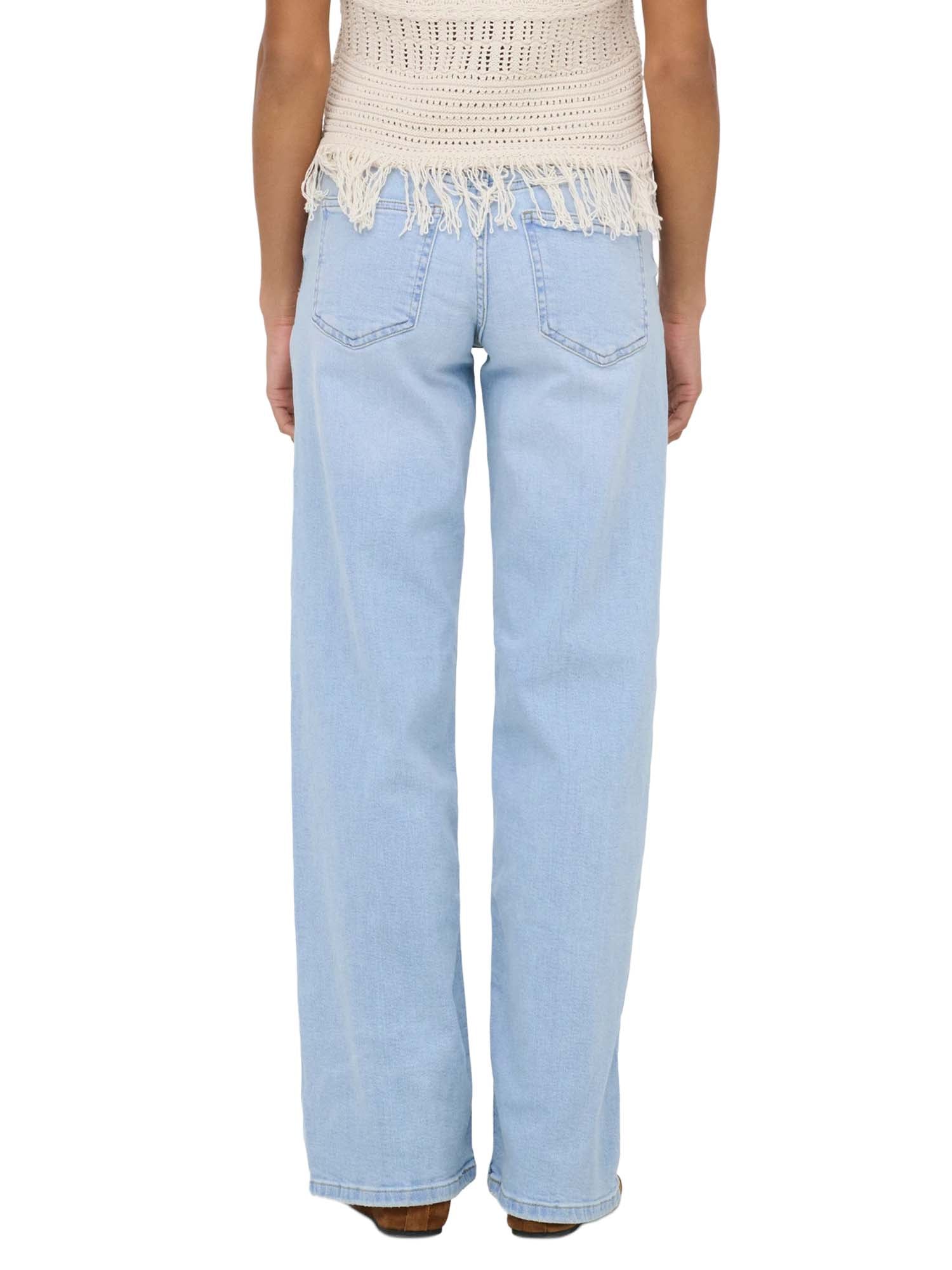 Only Jeans Onl-Judy-O Vita bassa Straight Fit Azzurro