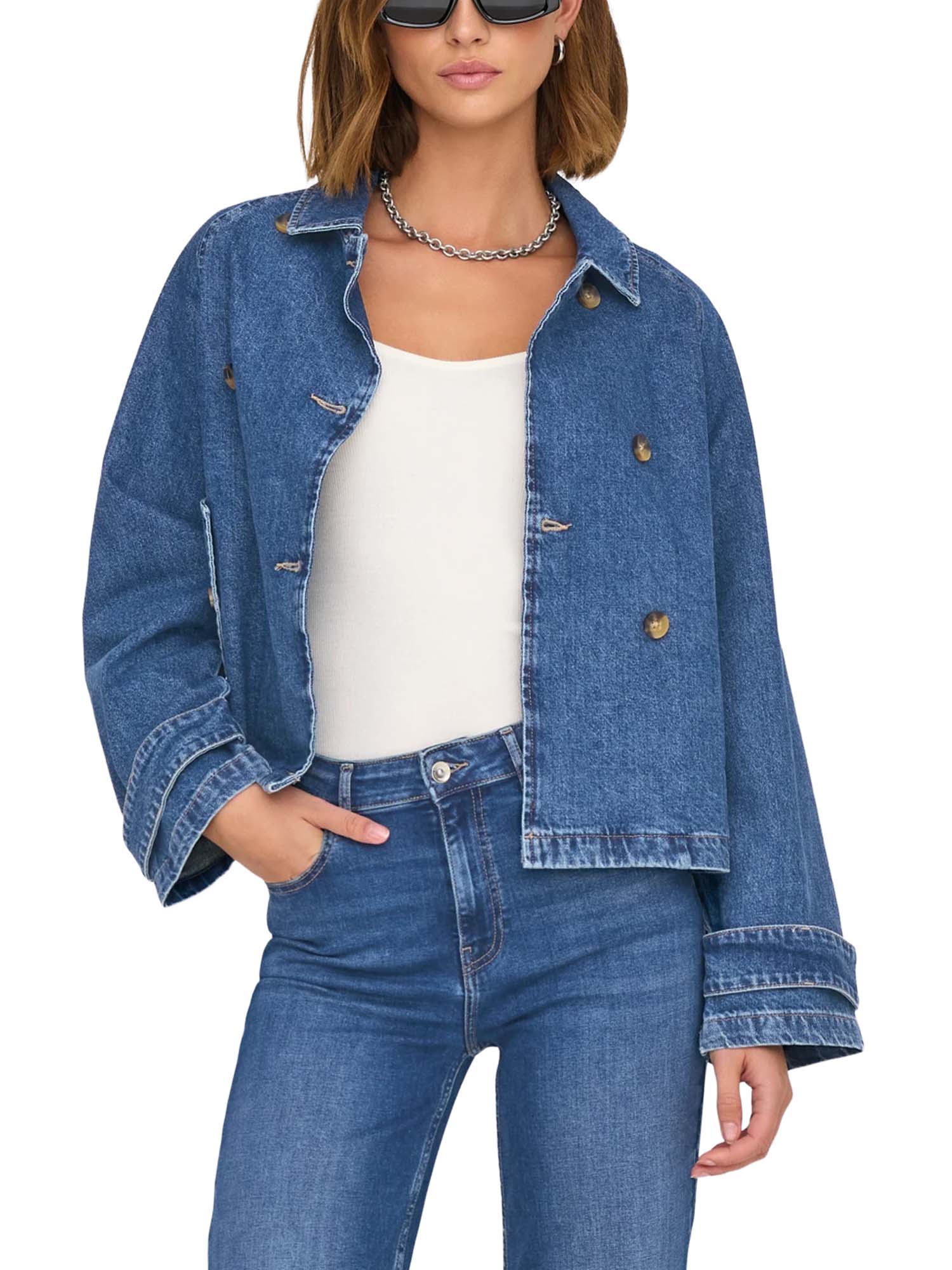 Only Giubbotto di jeans April Blu