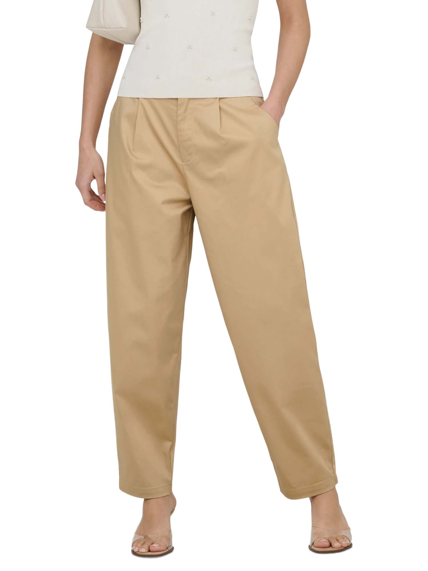Only Pantaloni Chino Onlcasil Barrel Fit Beige