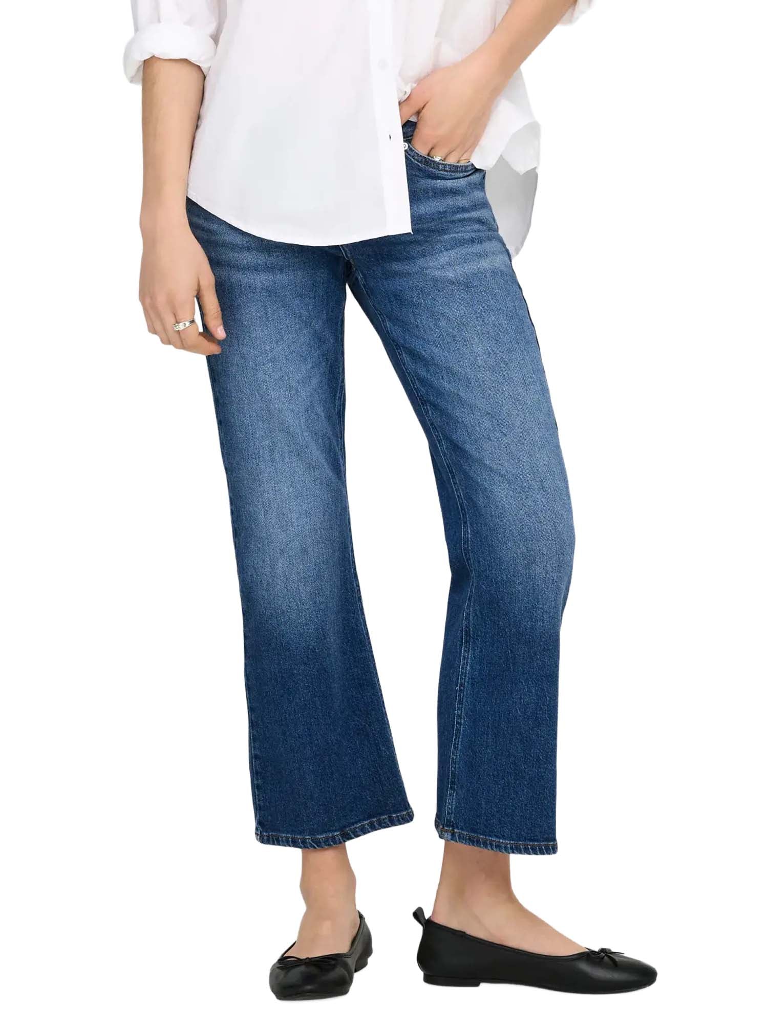 Only Jeans Onlsage Lw Kickflare Dnm Dnm Tai Blu