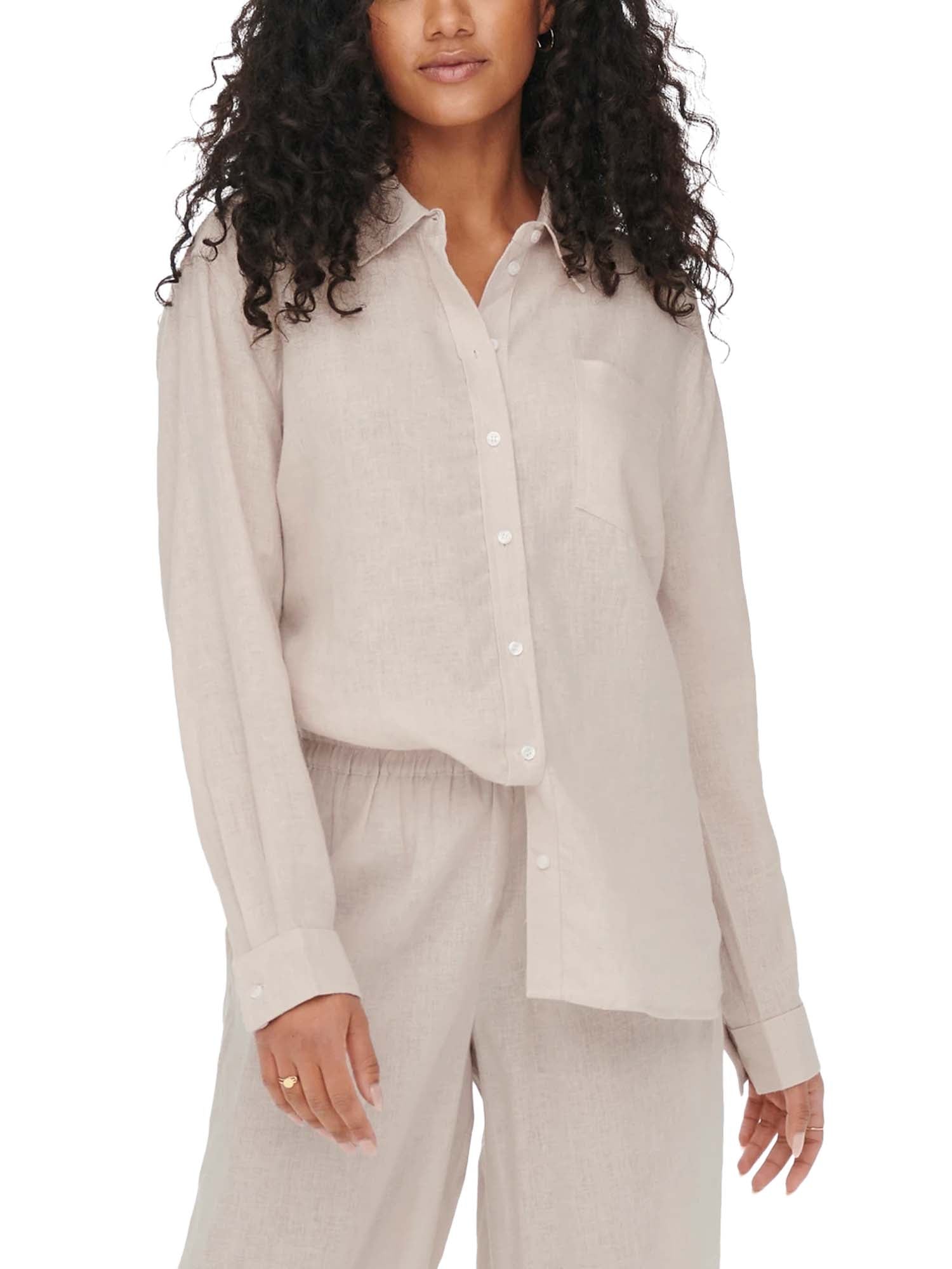 Only Camicia in Lino Bruxelles Bianco