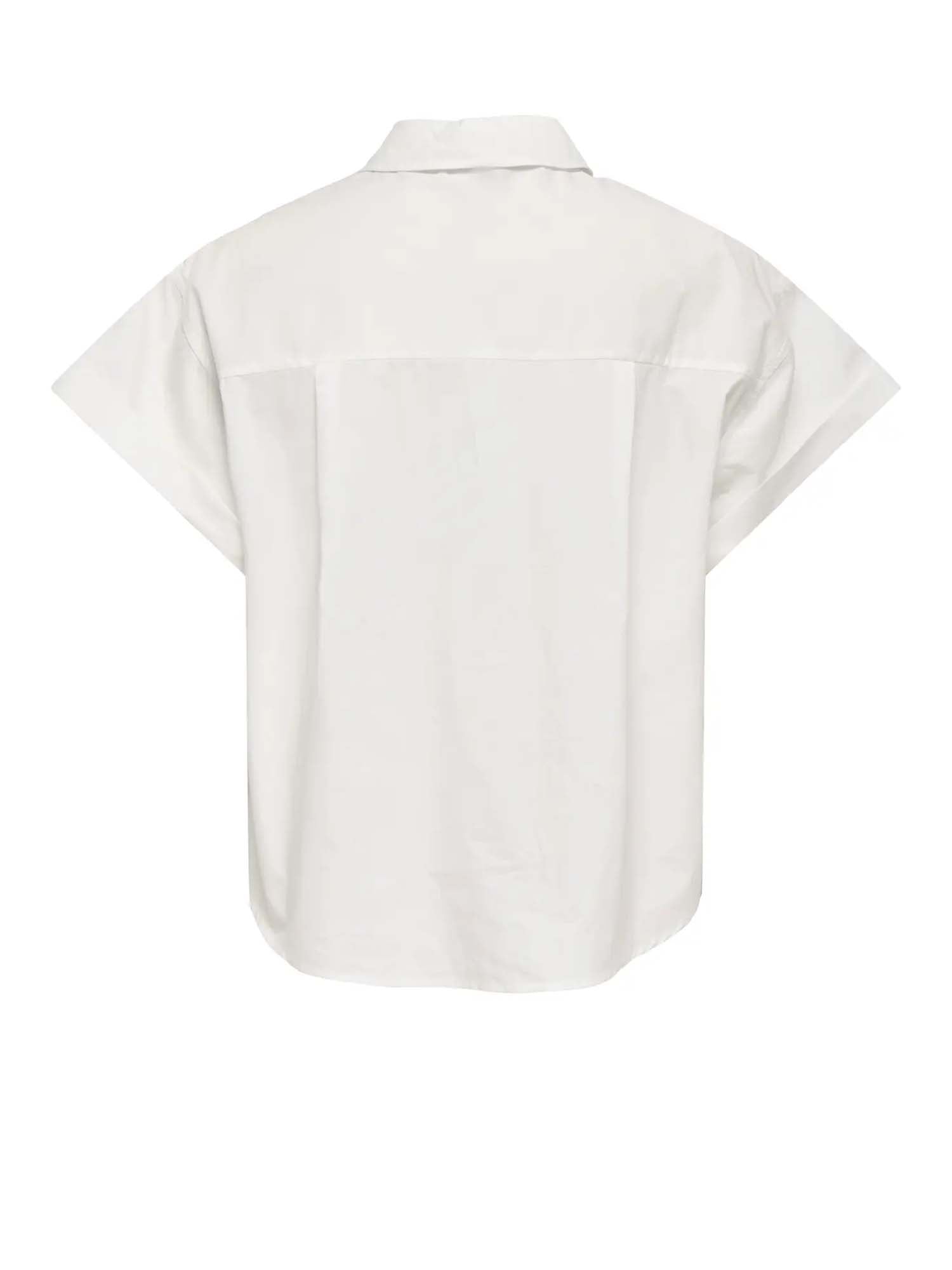 Only Camicia Onlkeri S/S Fold Shirt Wvn Bianco