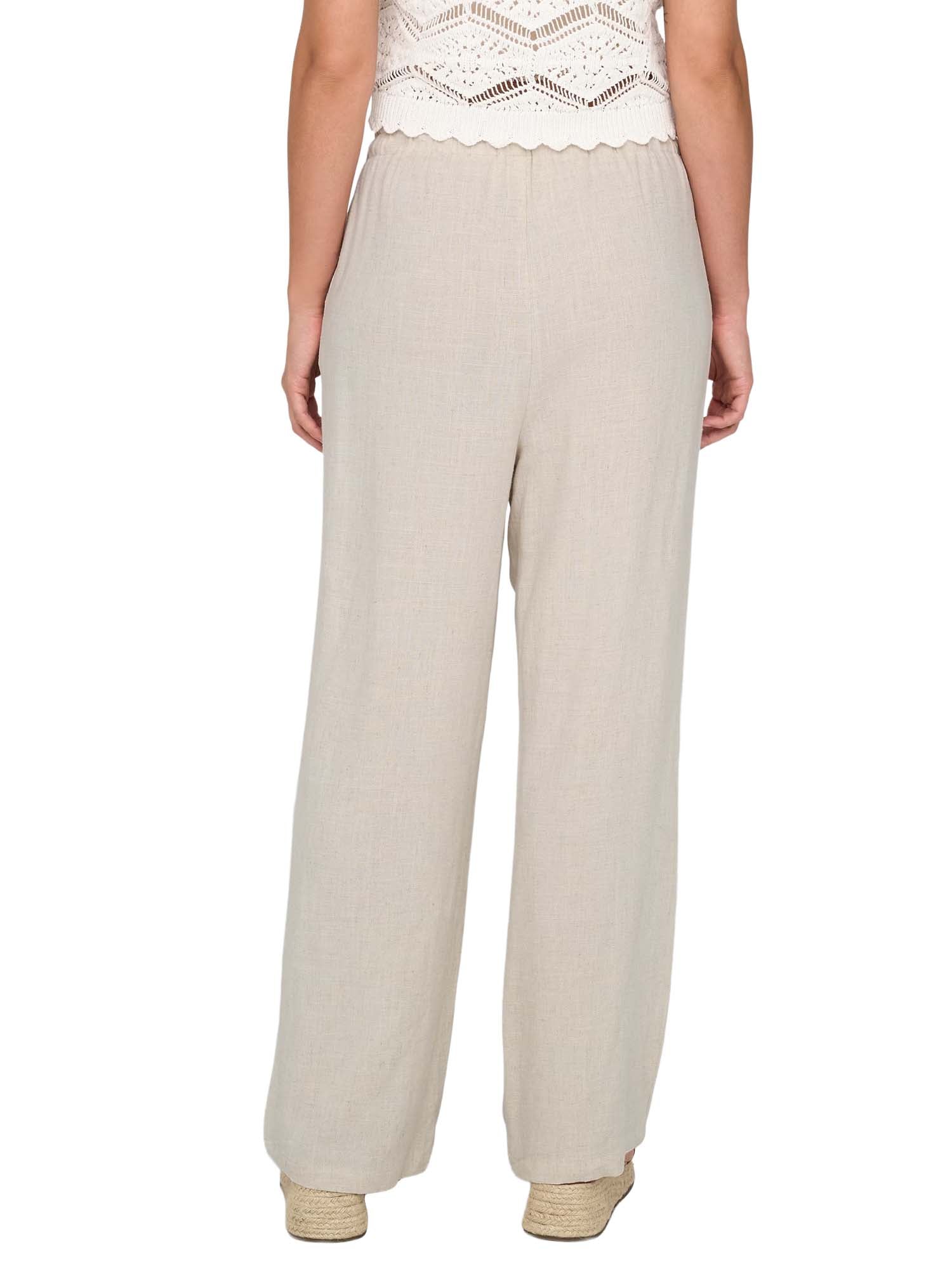 Only Pantaloni ONLSIESTA Straight Fit Lino Bianco