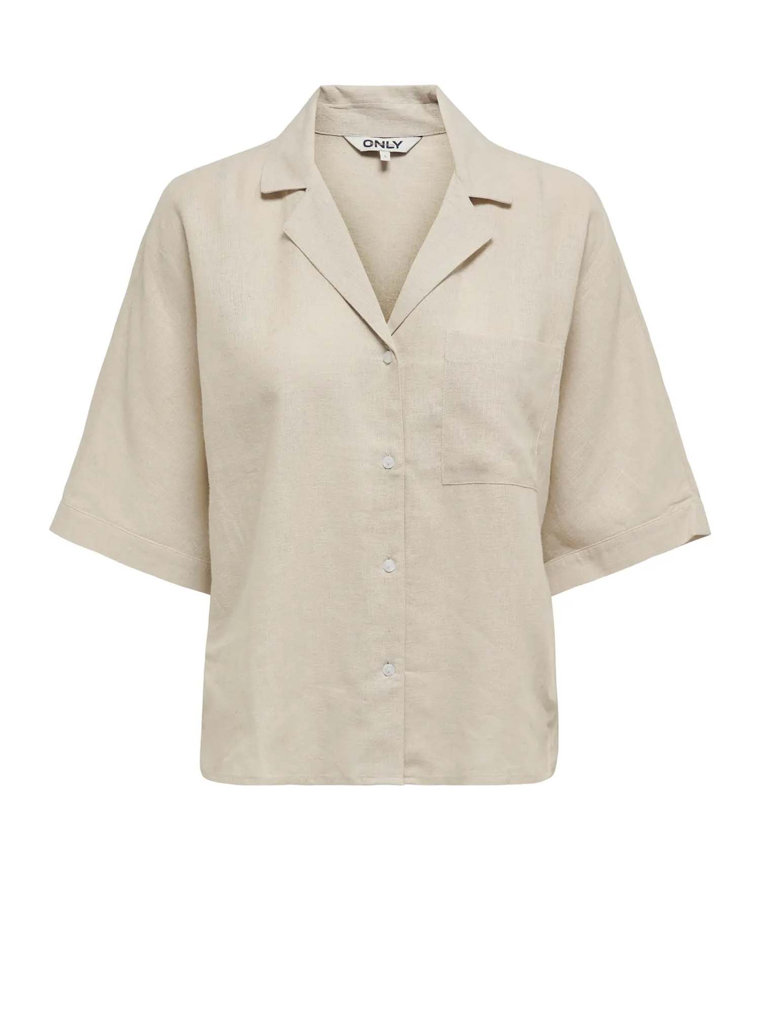 Only Camicia Onlbruxelles Lino Bianco