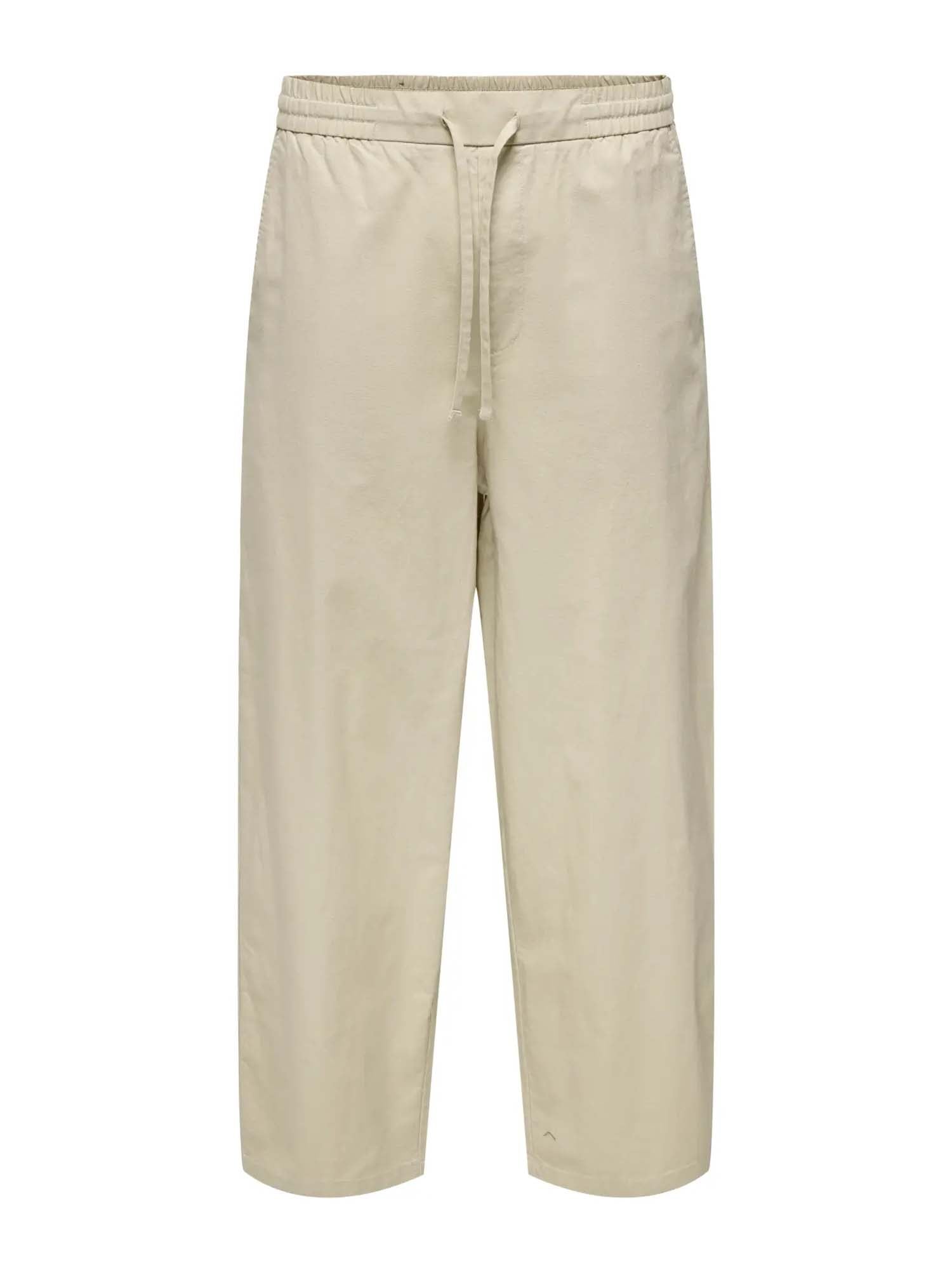 Only & Sons Pantaloni ONSDAVES Wide Leg Fit Lino Grigio