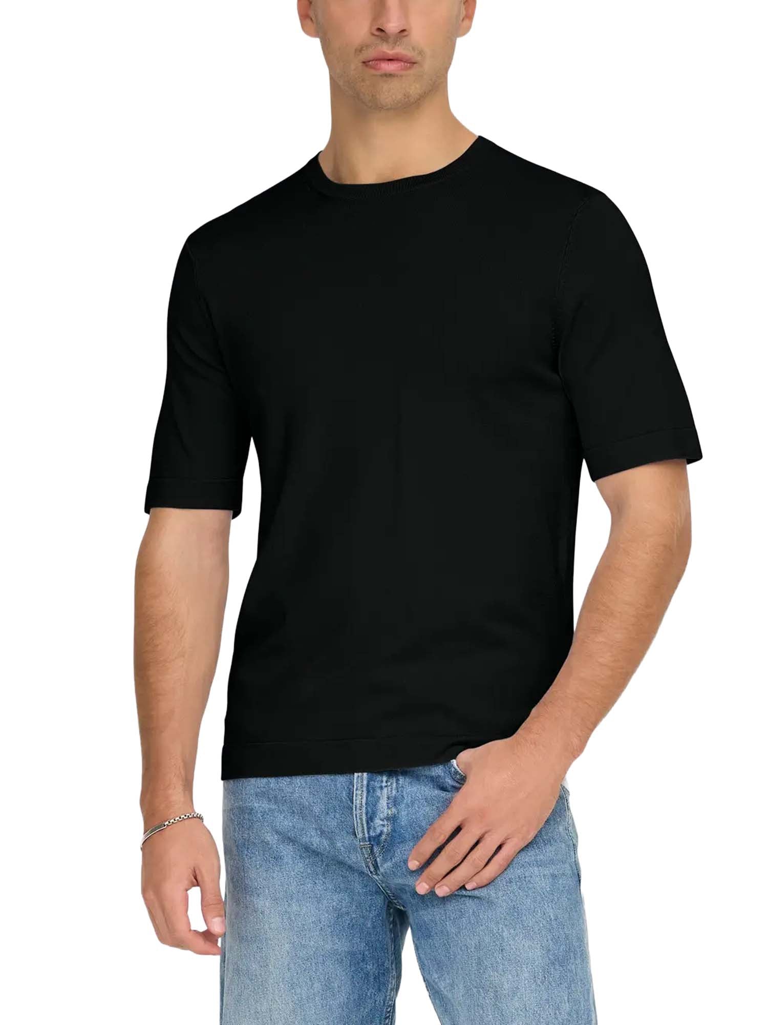 Only & Sons T-Shirt Onswyler Life Reg 14 Ss Knit Noos Nero