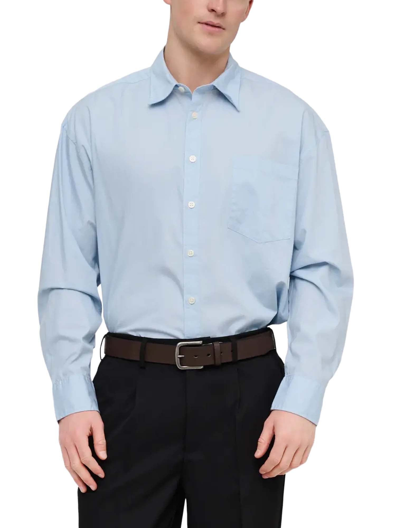 Only & Sons Camicia Onsbarret Poplin Ls Loose Solid 004 Shir Blu