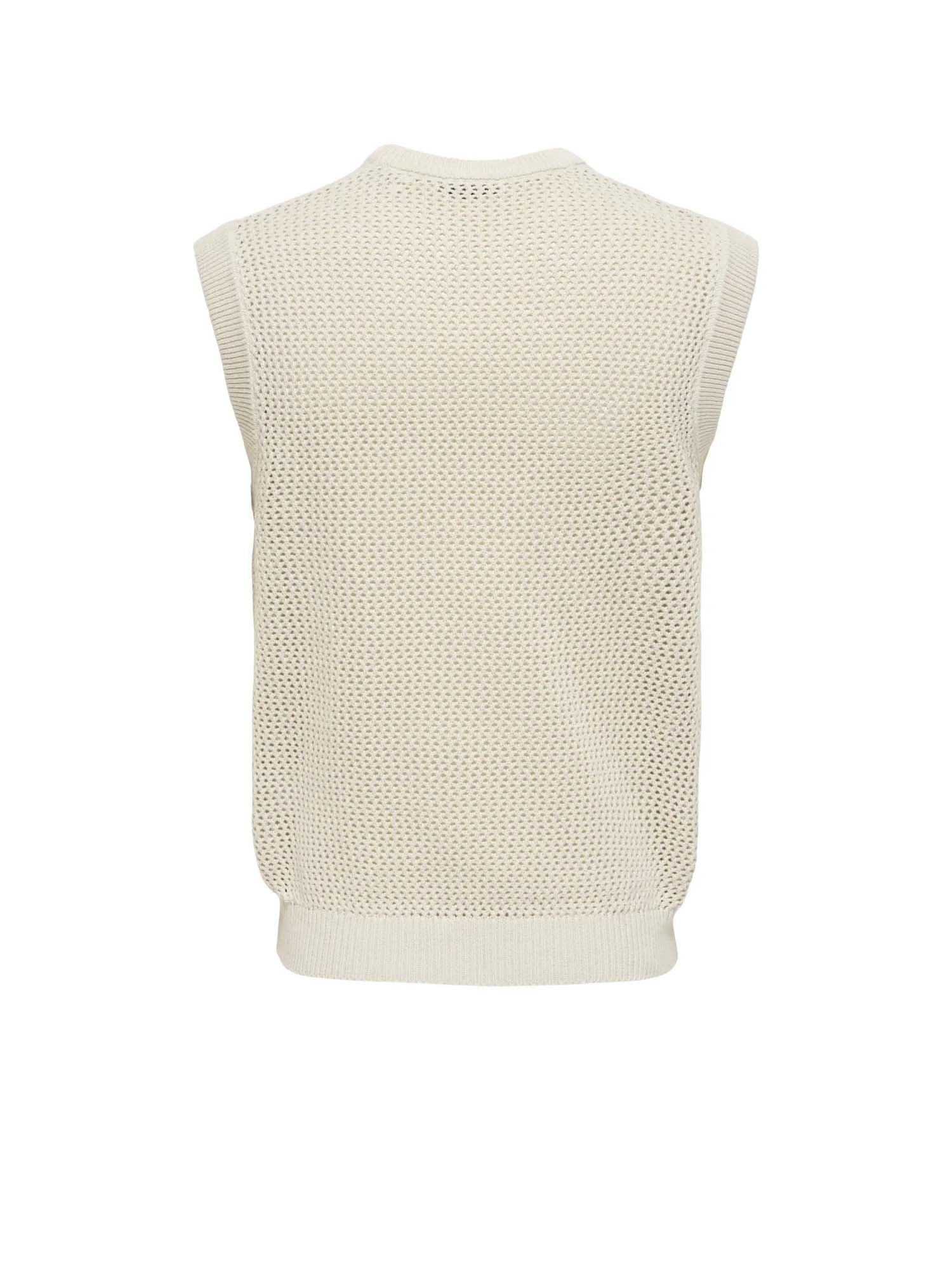 Only & Sons Onsweek O-Neck Rlx Vest Knit Bianco