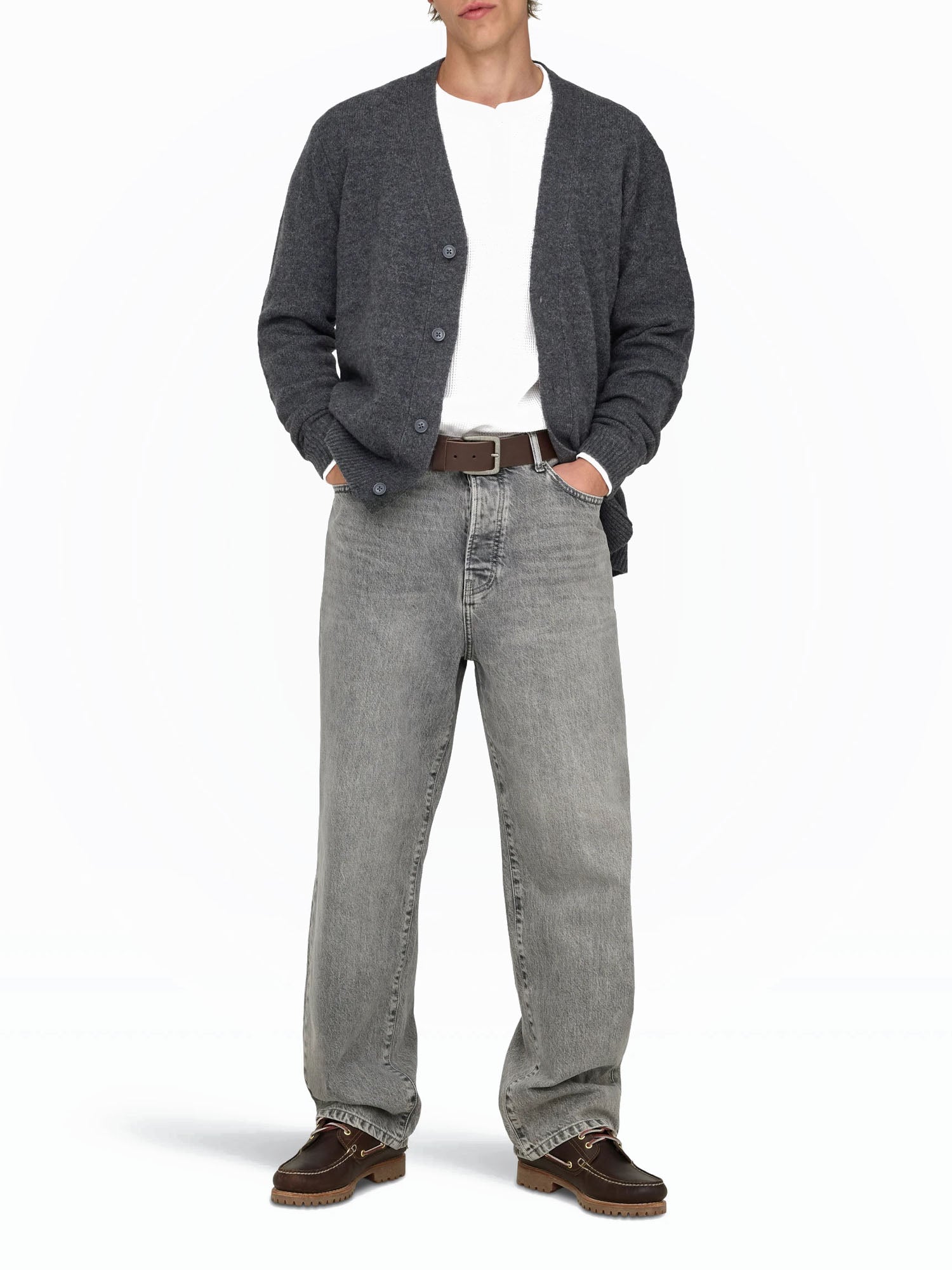Only & Sons Jeans Onsfade Loose Grigio