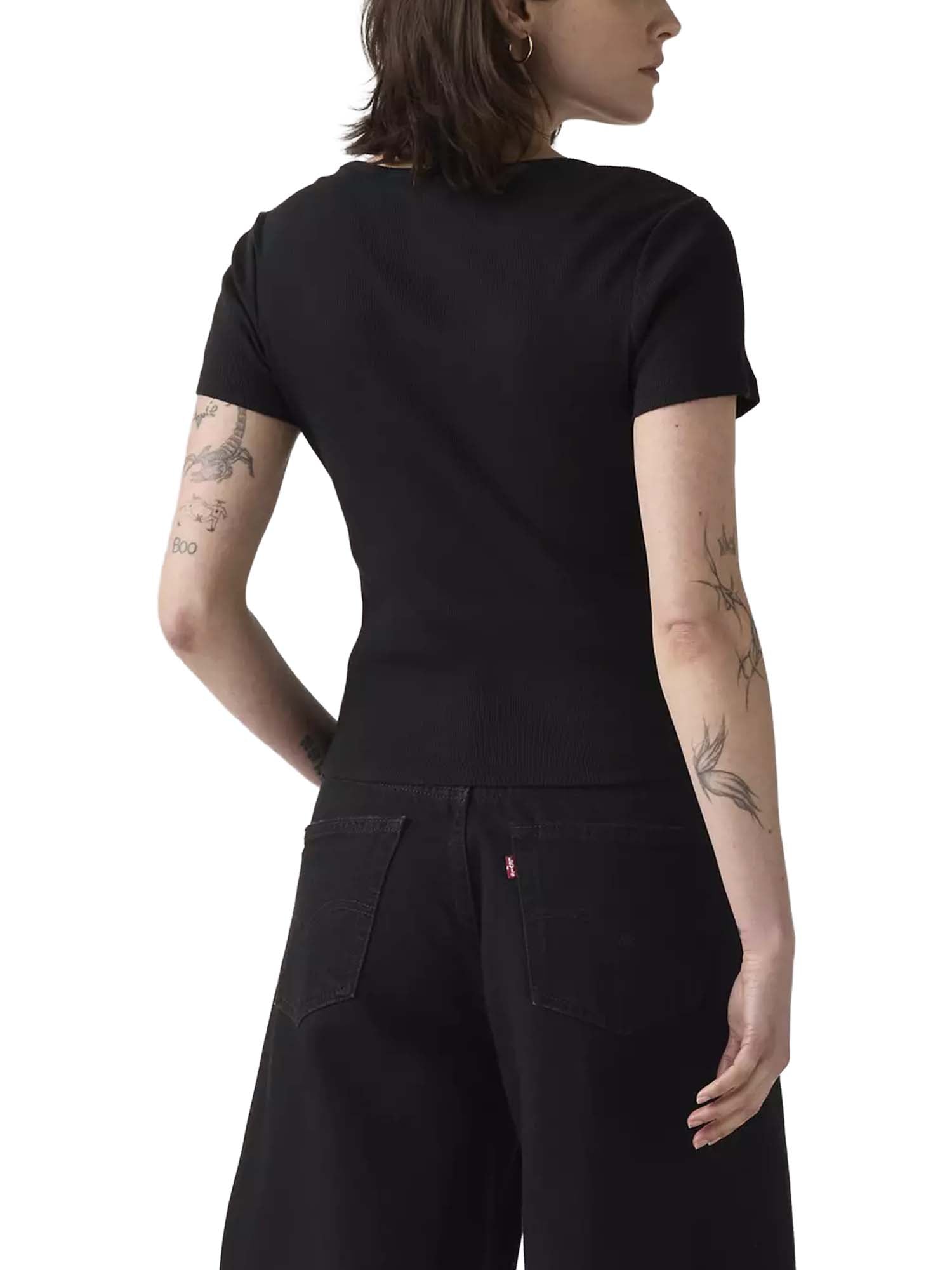 Levi's® T-Shirt Essential con scollo squadrato Nero