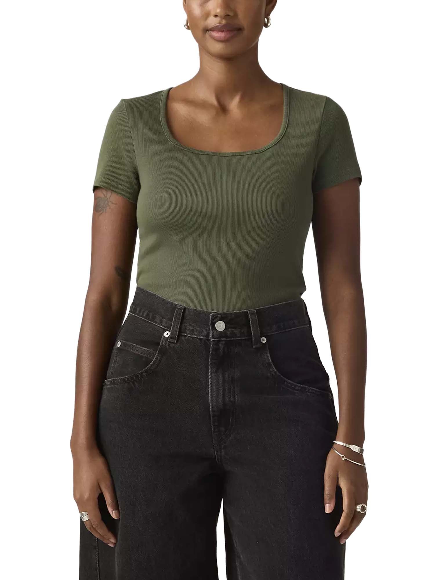 Levi's® T-Shirt Essential con scollo squadrato Verde