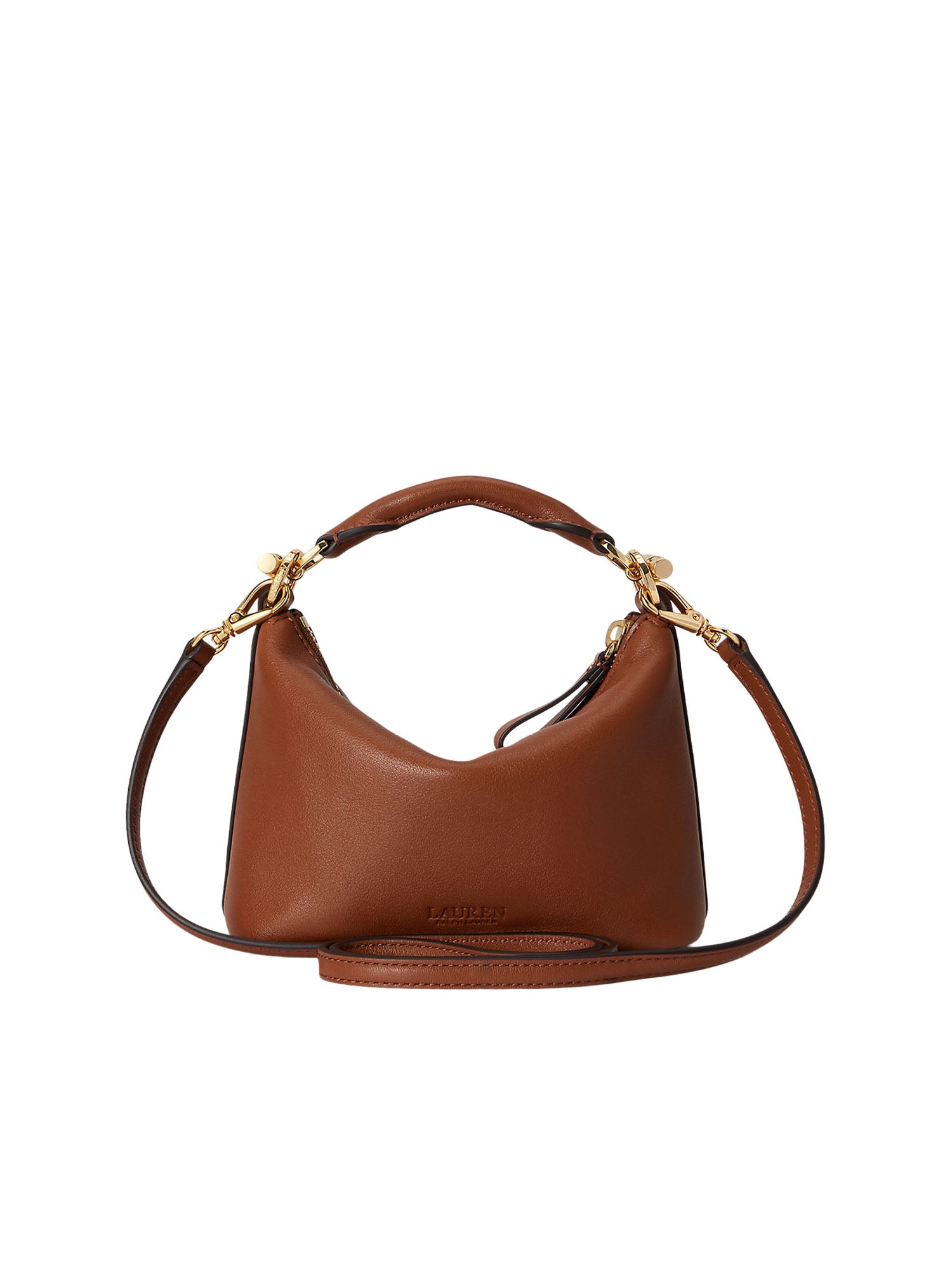 Lauren Ralph Lauren Borsa a Tracolla Mini Blaike in Pelle Nappa Marrone