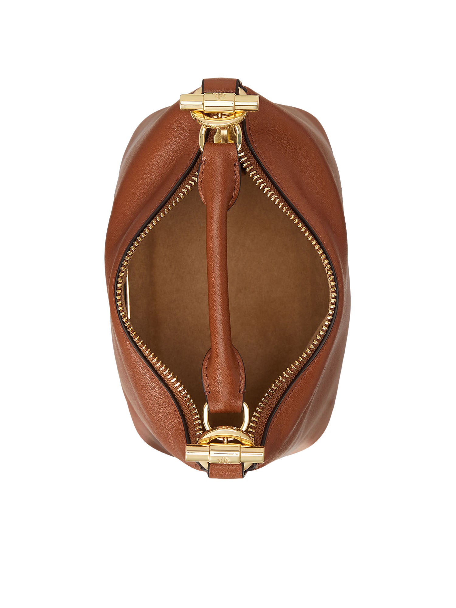Lauren Ralph Lauren Borsa a Tracolla Mini Blaike in Pelle Nappa Marrone