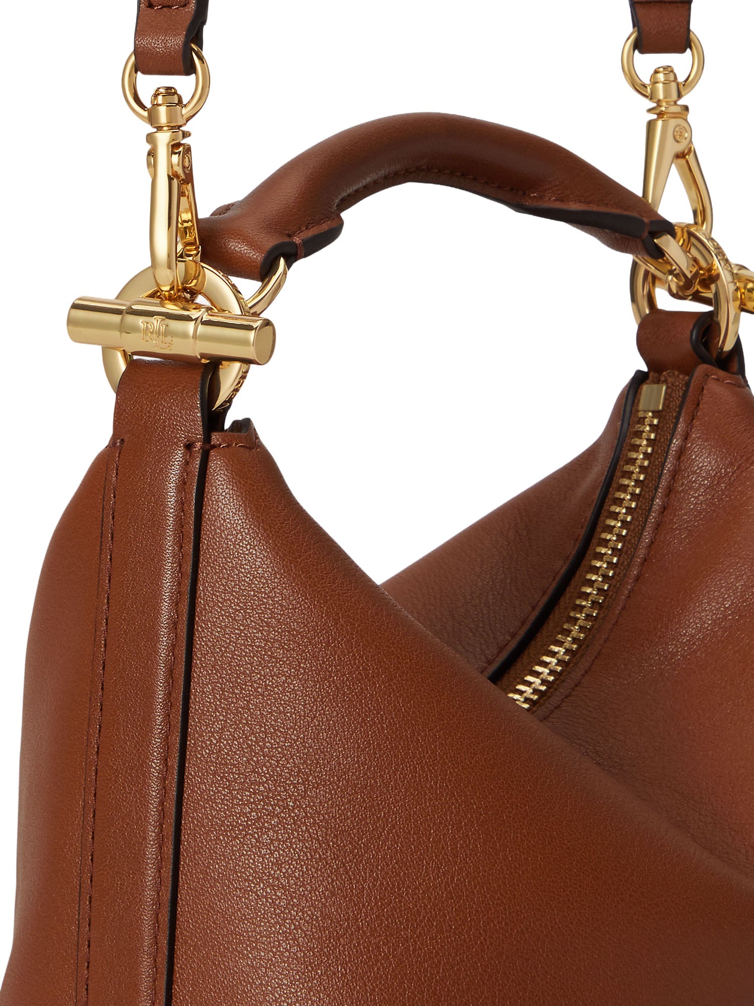 Lauren Ralph Lauren Borsa a Tracolla Mini Blaike in Pelle Nappa Marrone