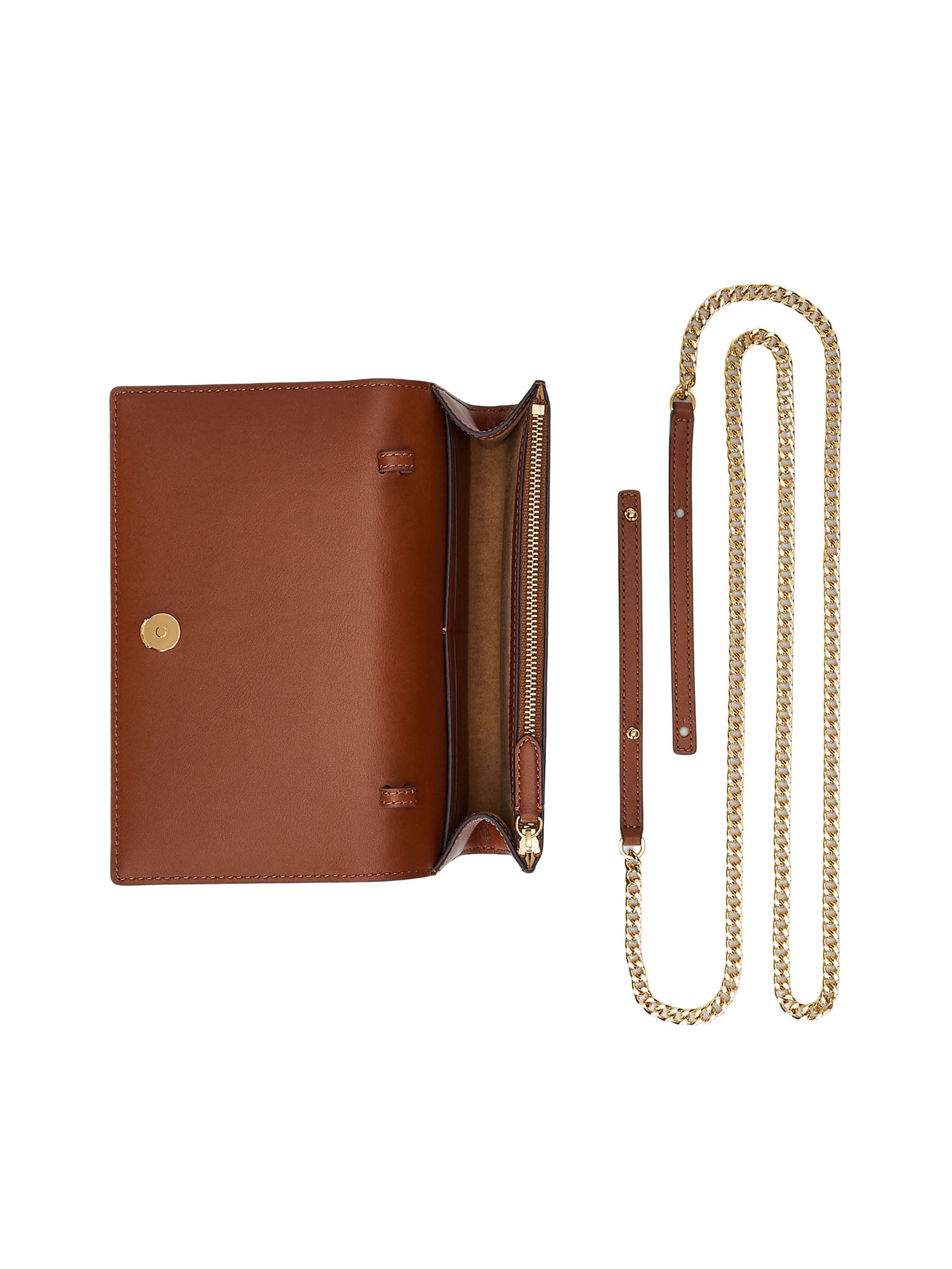 Lauren Ralph Lauren Borsa a Tracolla Adair II Media in Pelle Marrone