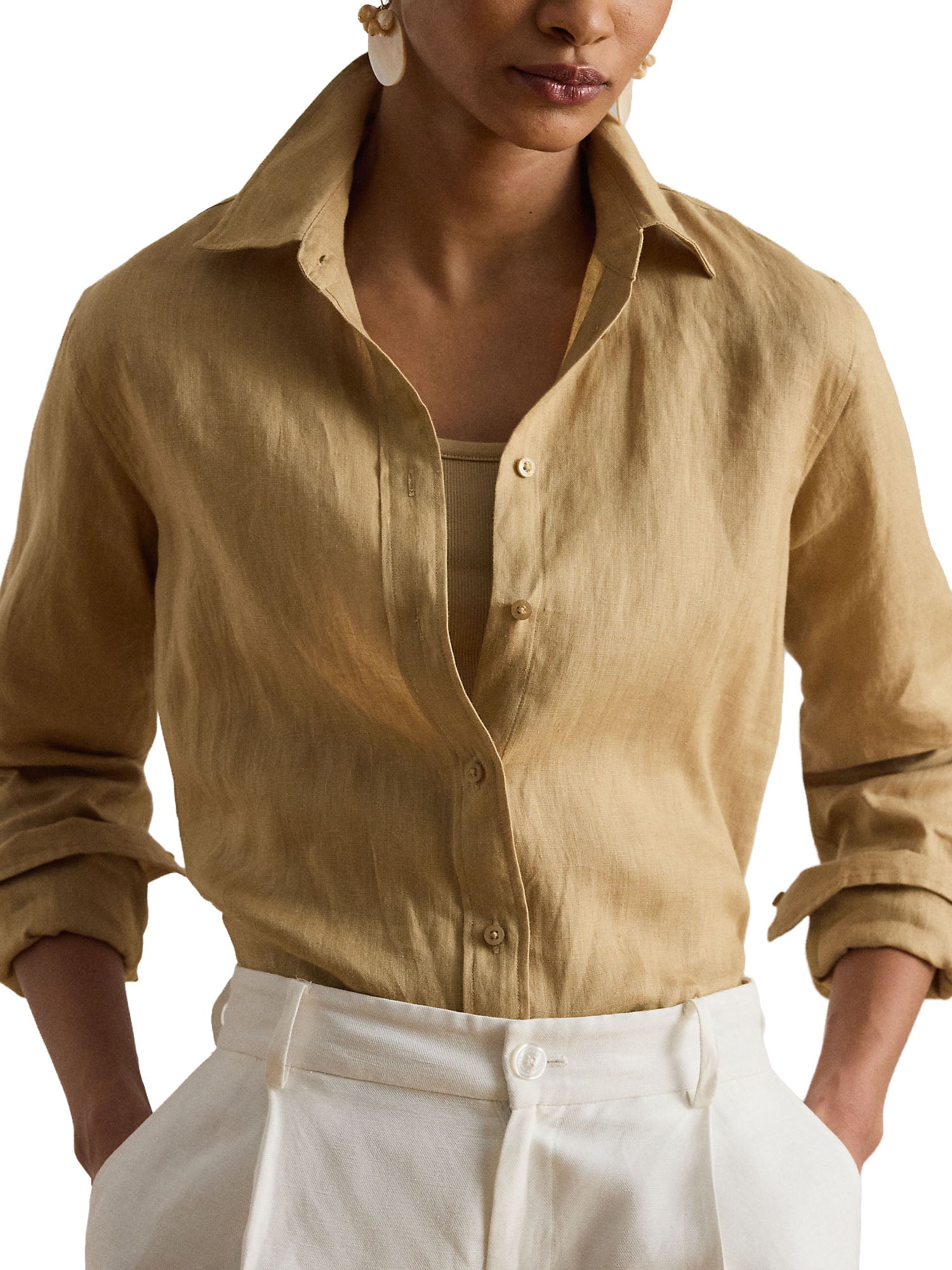 Lauren Ralph Lauren Camicia in Lino Beige