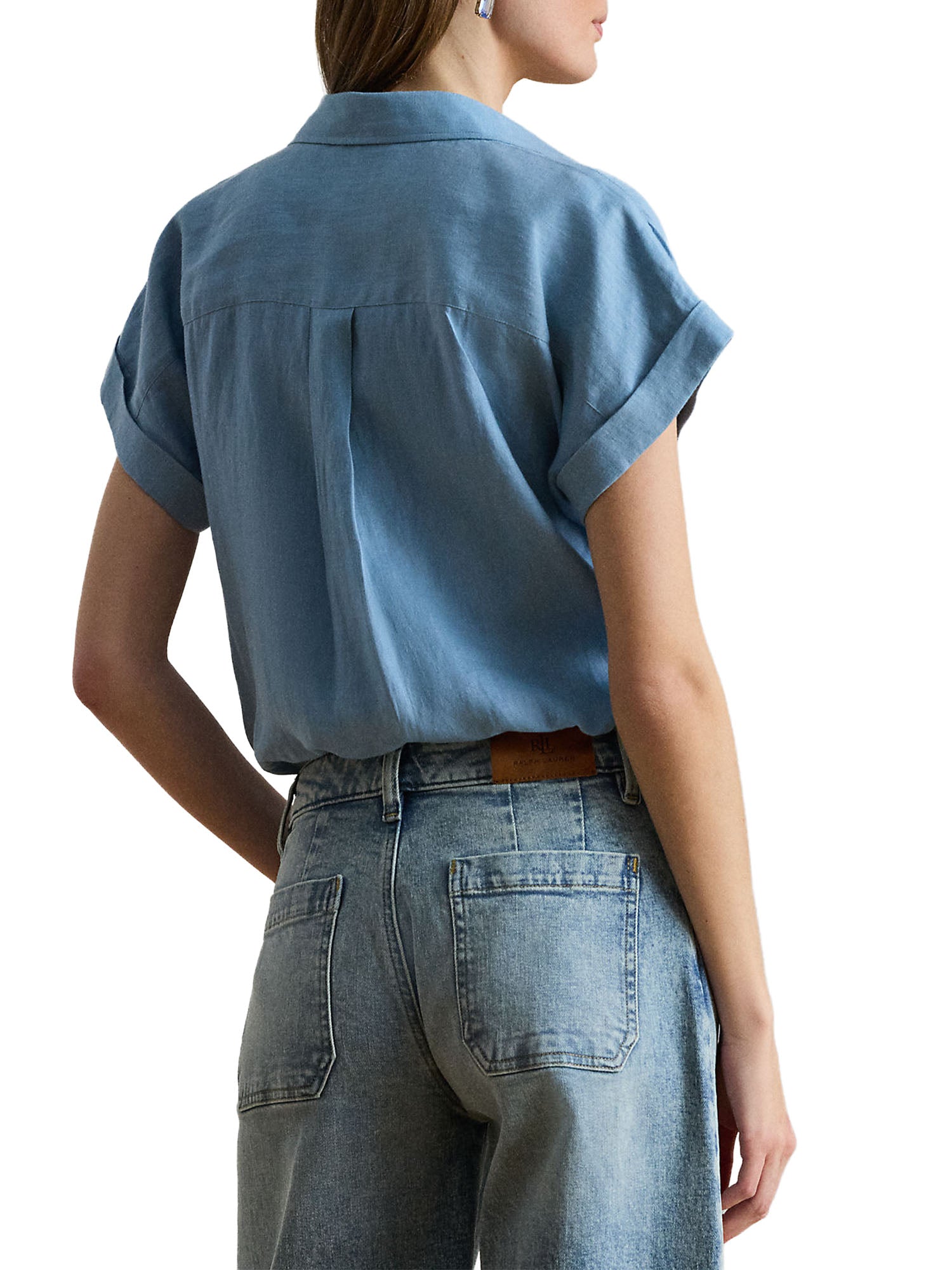 Lauren Ralph Lauren Camicia a maniche corte in lino dalla vestibilità comoda Blu