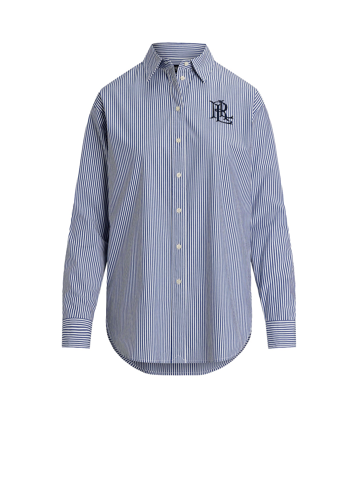 Lauren Ralph Lauren Camicia Elasticizzata a Righe Blu