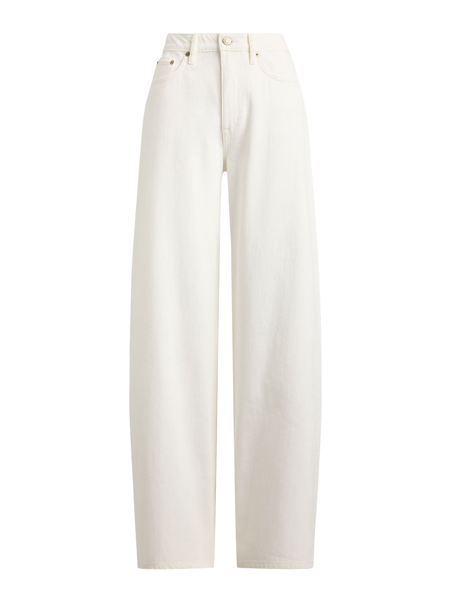Lauren Ralph Lauren Jeans a Vita Alta e Gamba Larga Bianco