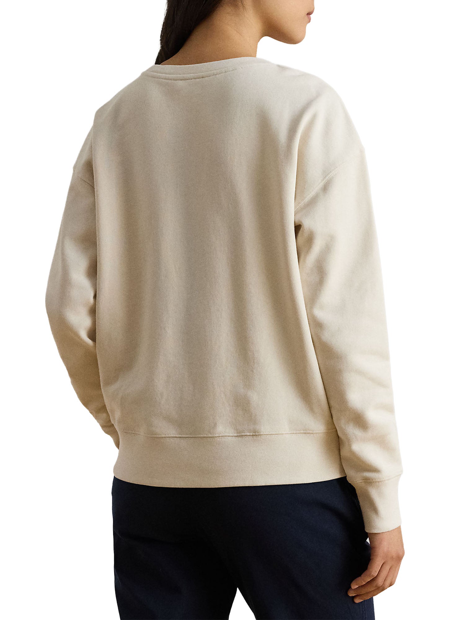 Lauren Ralph Lauren Felpa in spugna di cotone con logo ancora Bianco