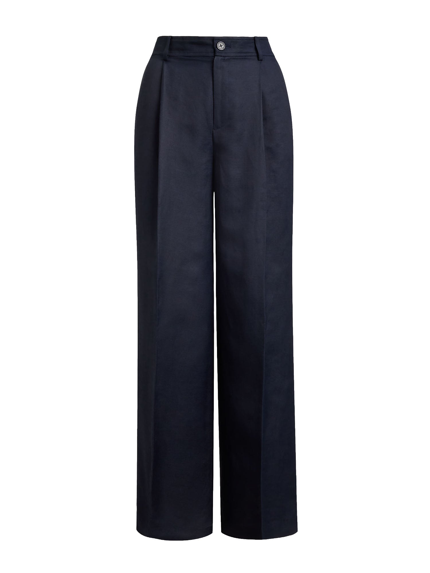 Lauren Ralph Lauren Pantaloni a Gamba Larga Twill Misto Lino Blu