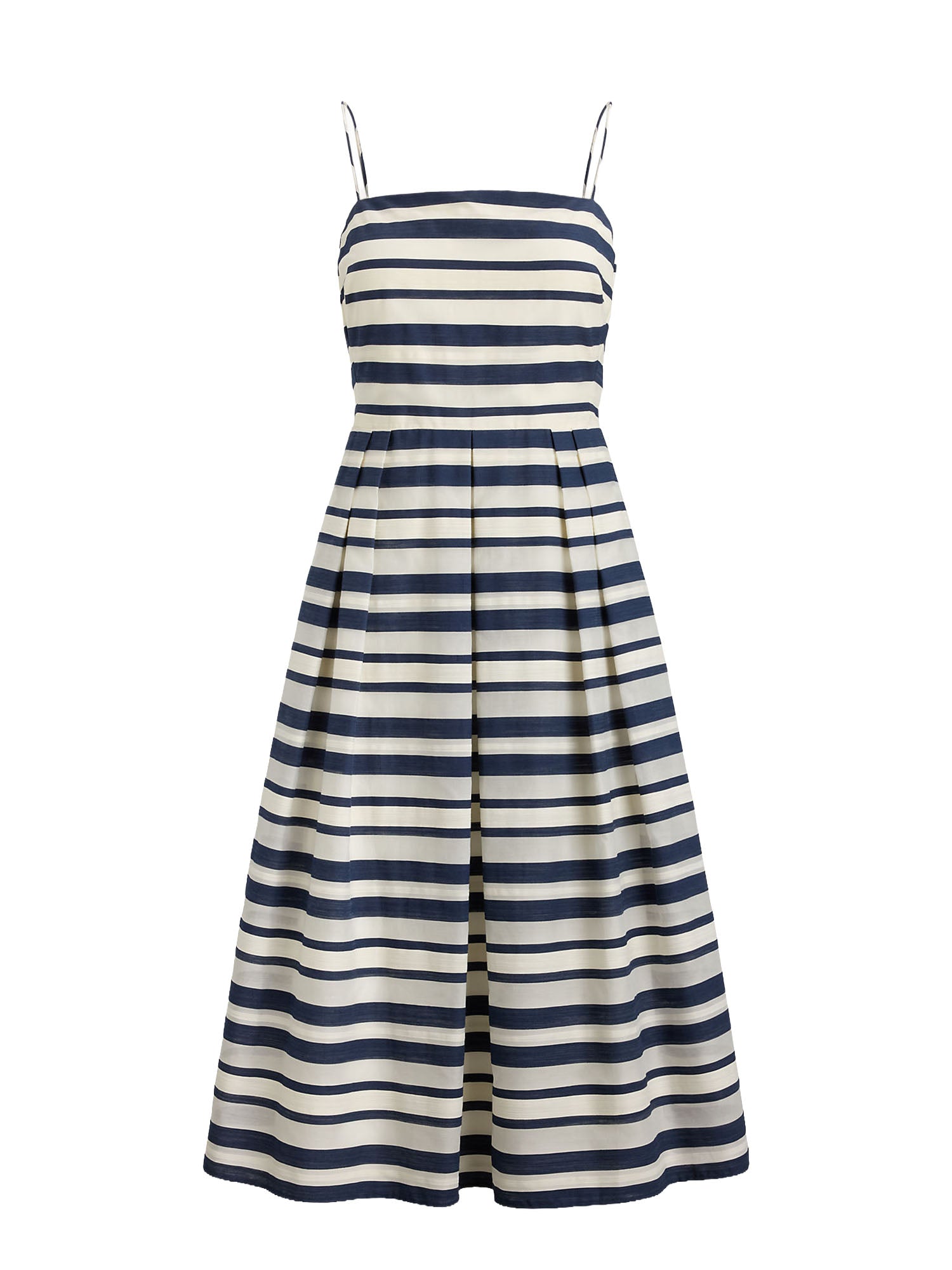 Lauren Ralph Lauren Abito da Cocktail Senza Maniche in Raso a Righe Blu