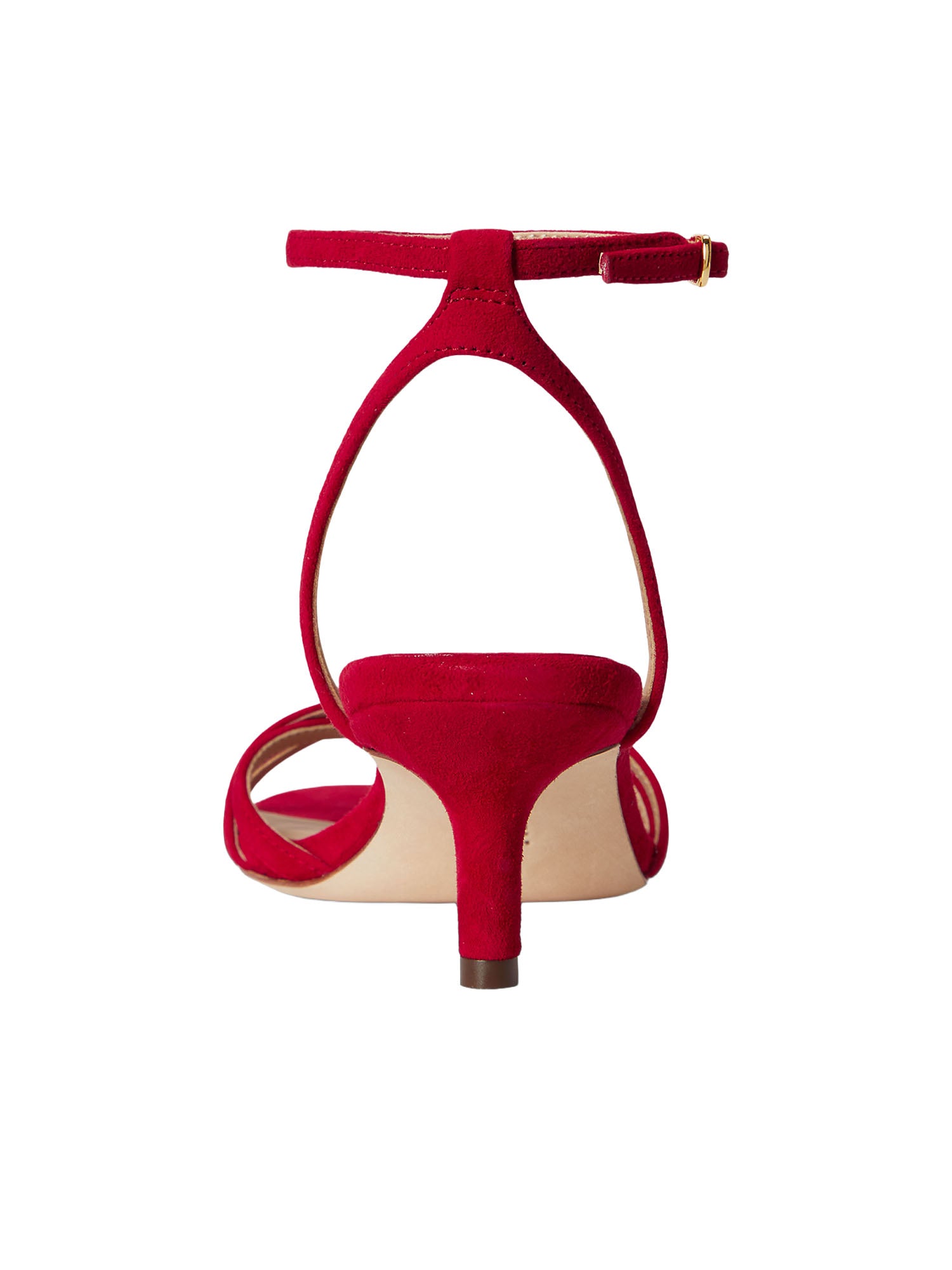 Lauren Ralph Lauren Sandali in Camoscio con Tacco a Gambo Kinokl di Kendyl Rosso