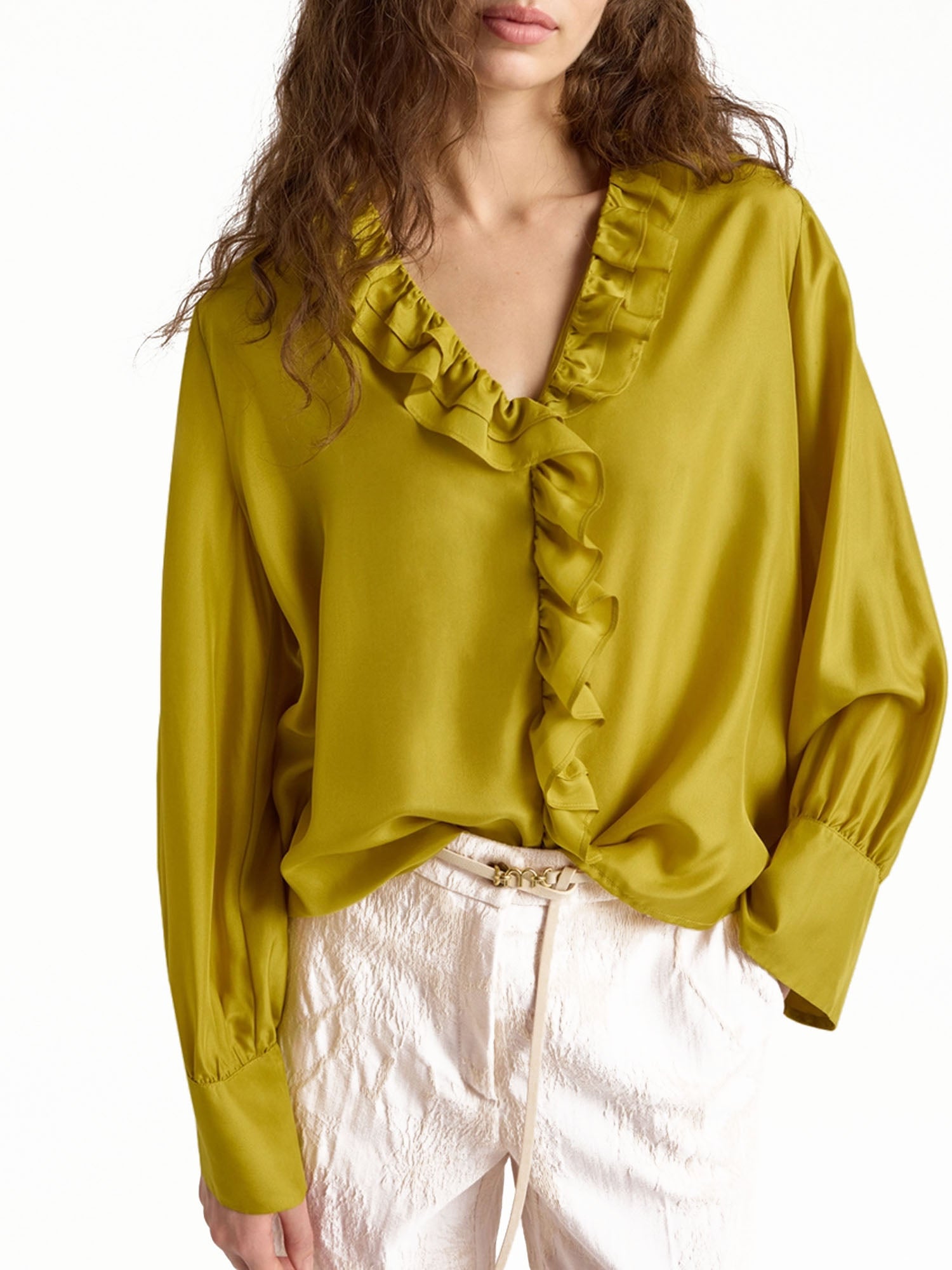 Momonì Blusa Montoya in Habutai Giallo