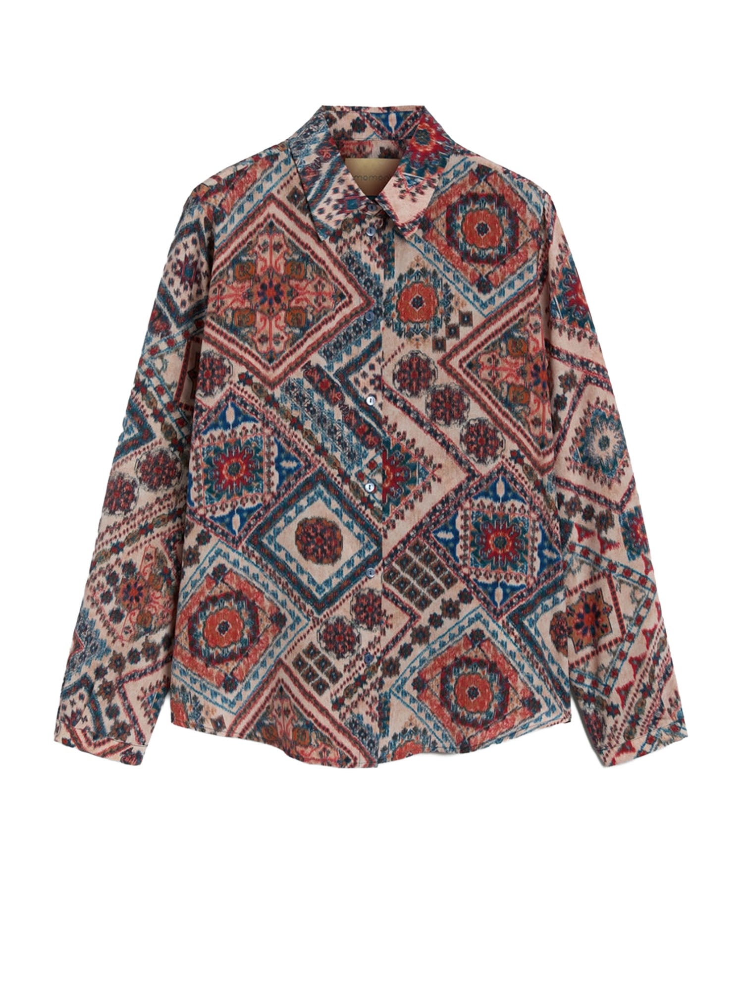 Momonì Camicia Meudon in Crepe de Chine All Marrone