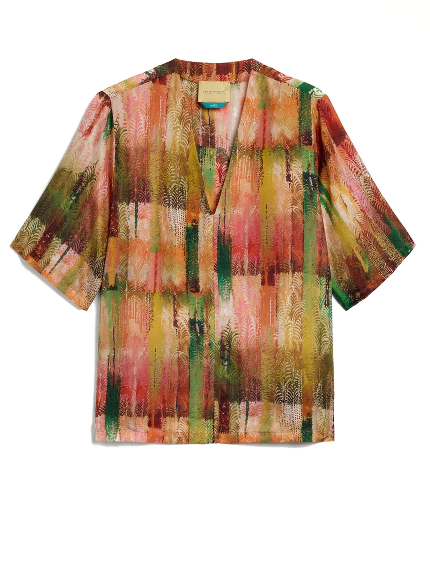 Momonì Blusa Organ in Habutai Verde