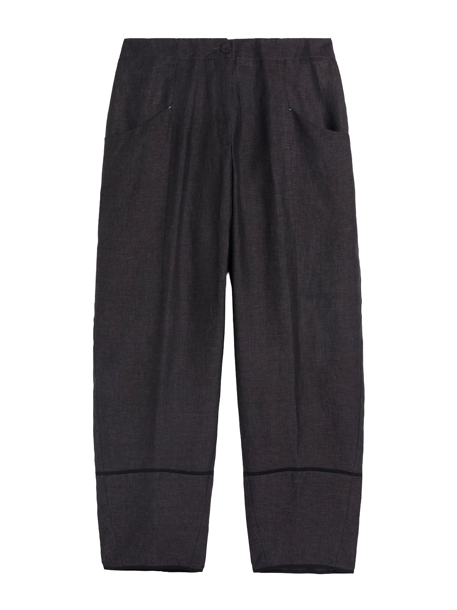 Momonì Pantaloni Silverado in Lino Nero