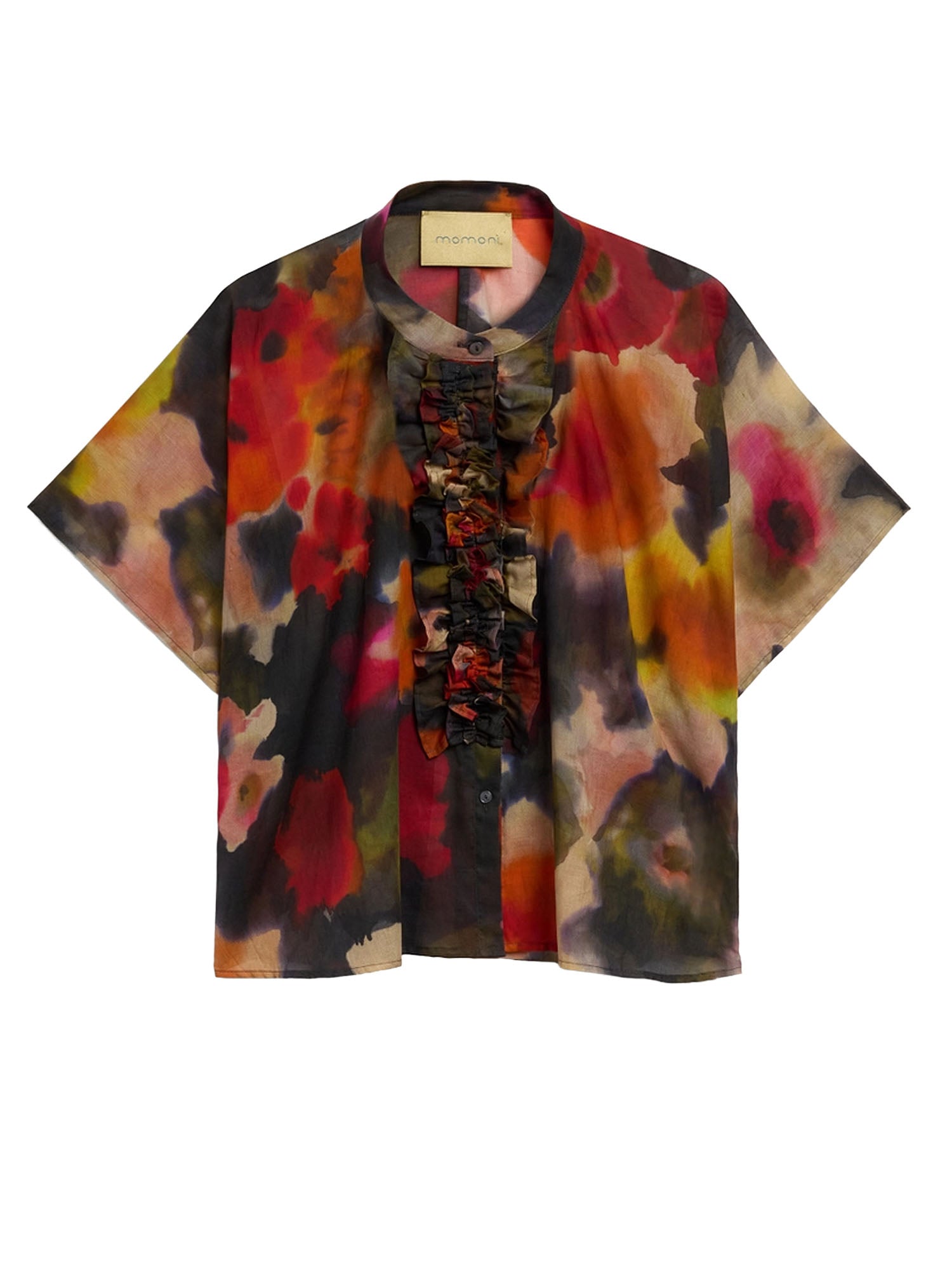 Momonì Camicia Berenice in Voile di Cotone Stampato Multicolore